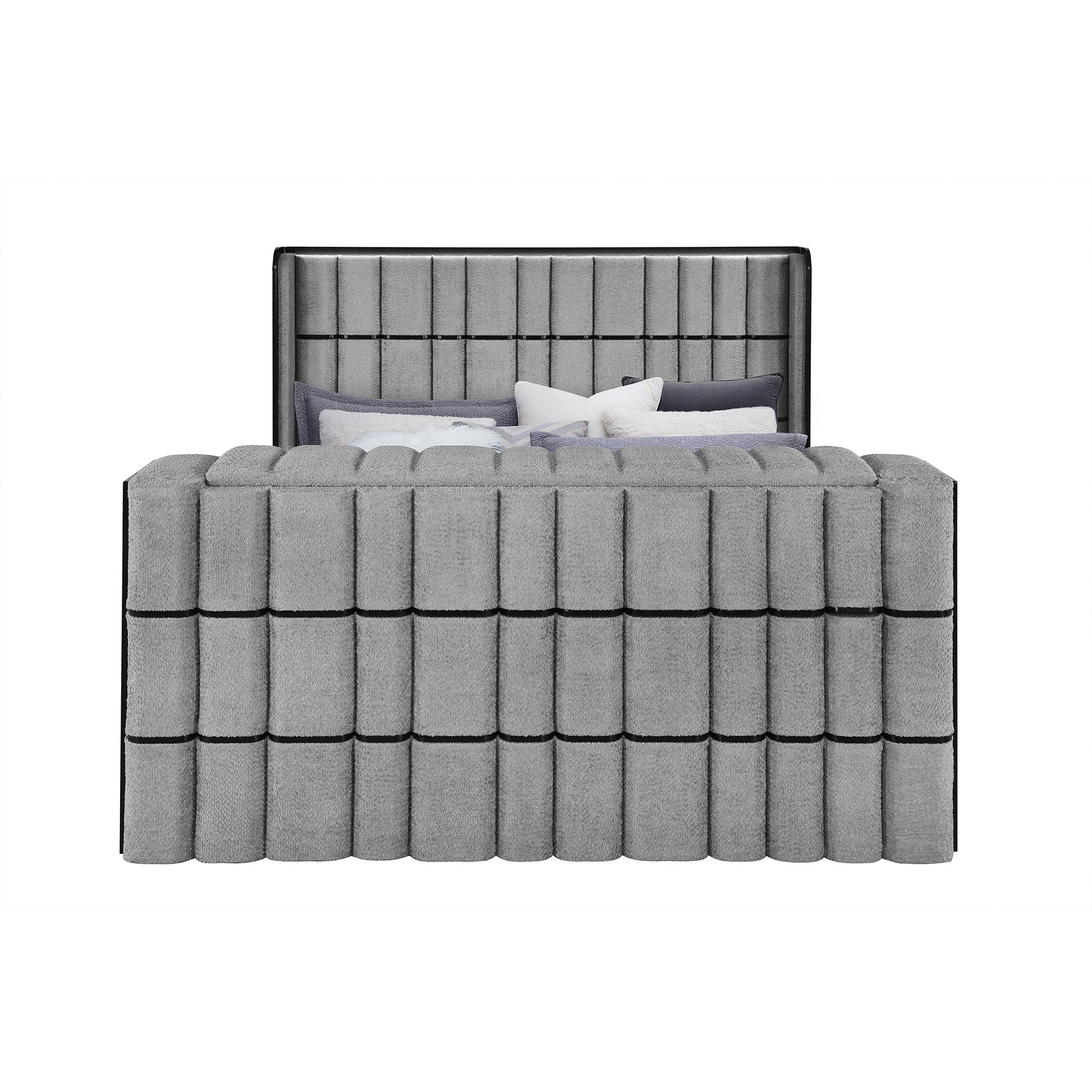 Isaiah - 5 Piece Bedroom Set With TV Lift-LED, Speakers And Fireplace