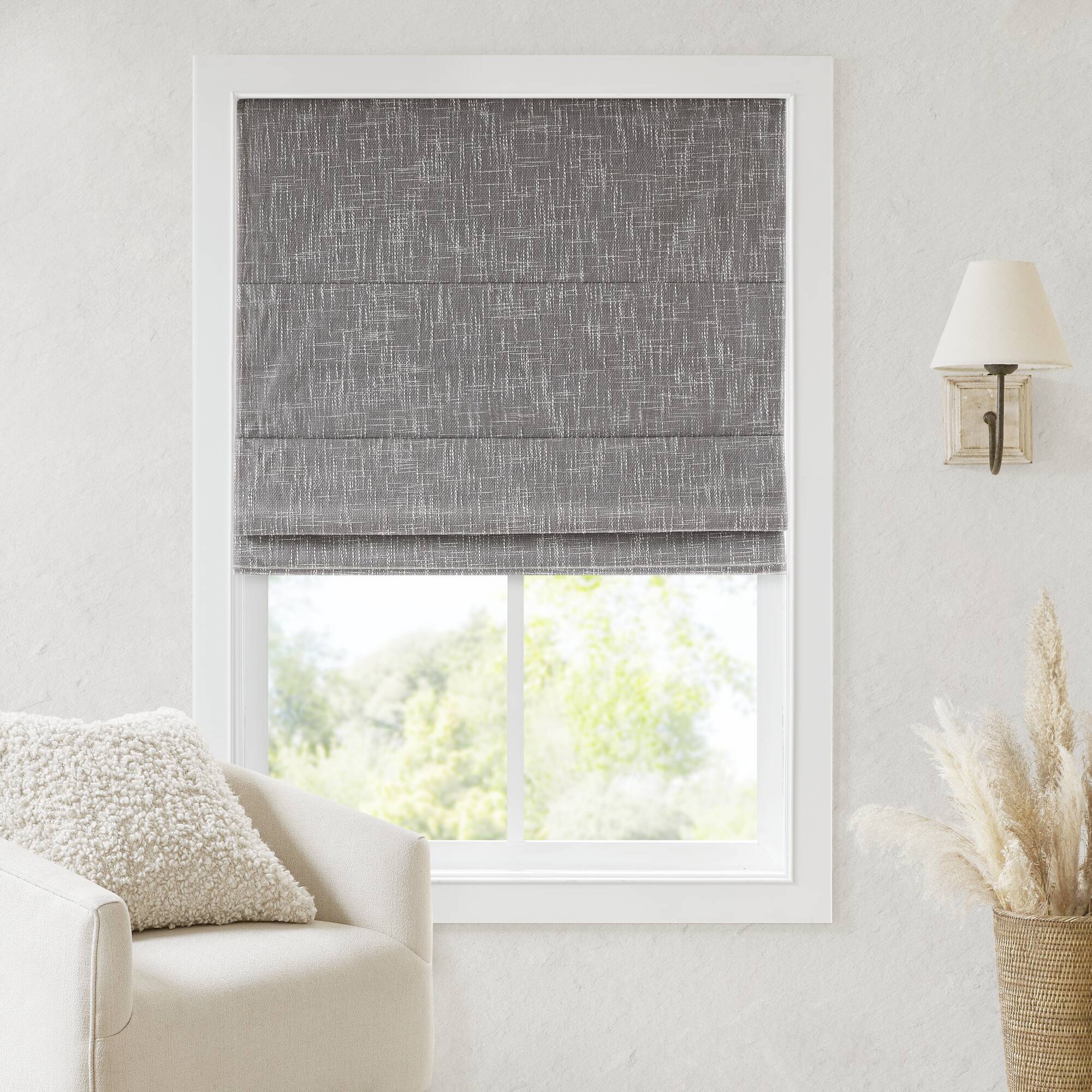 Quincy - 31x64" Total Blackout Cordless Roman Shade - Gray