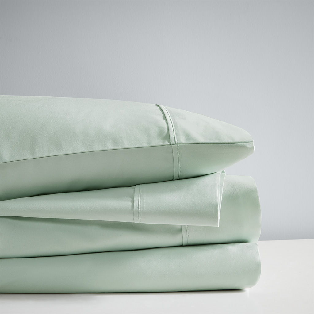 1000 Thread Count - HeiQ Smart Temperature Cotton Blend 4 Piece Sheet Set - Light Blue