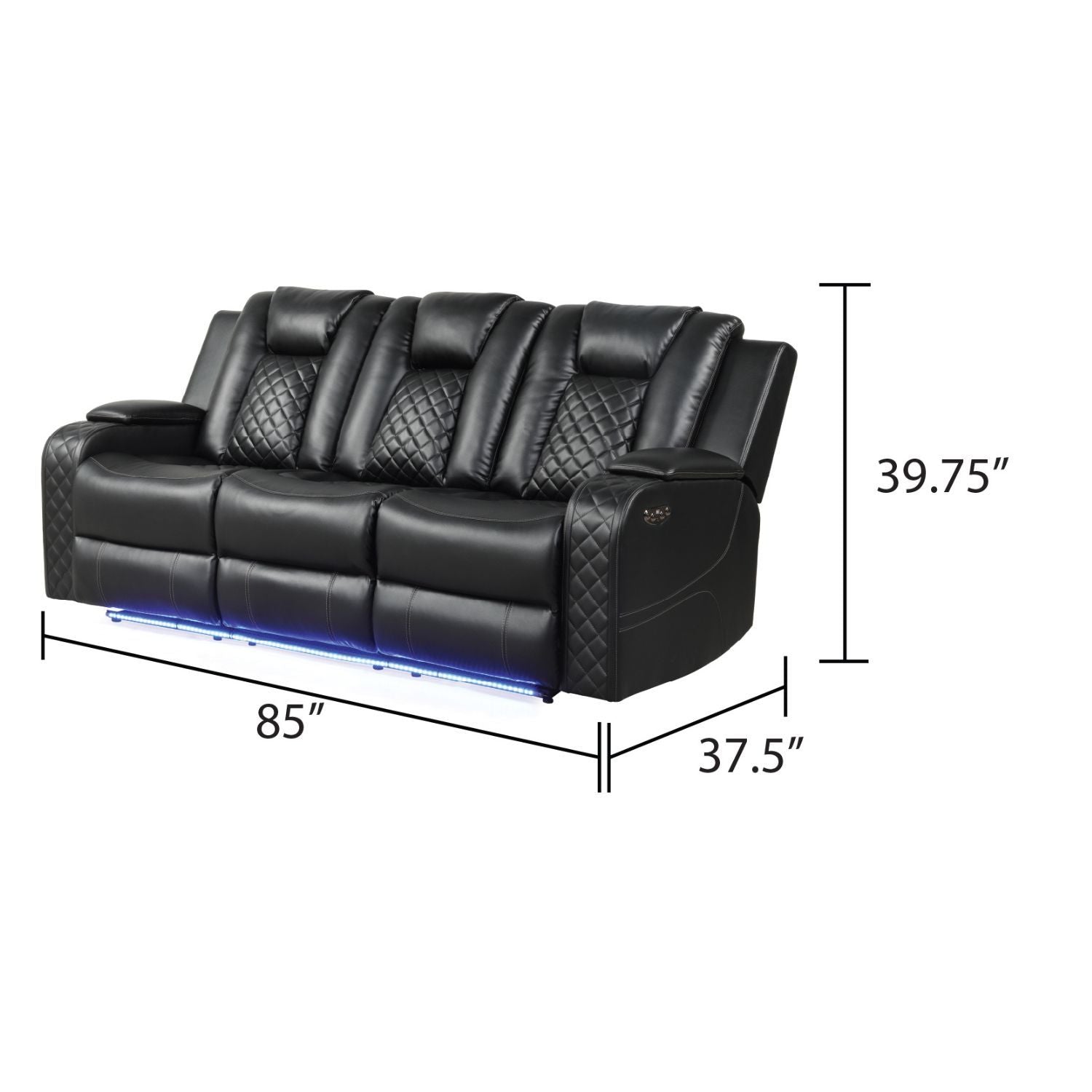 Benz - Power Reclining Sofa With LED Lighting