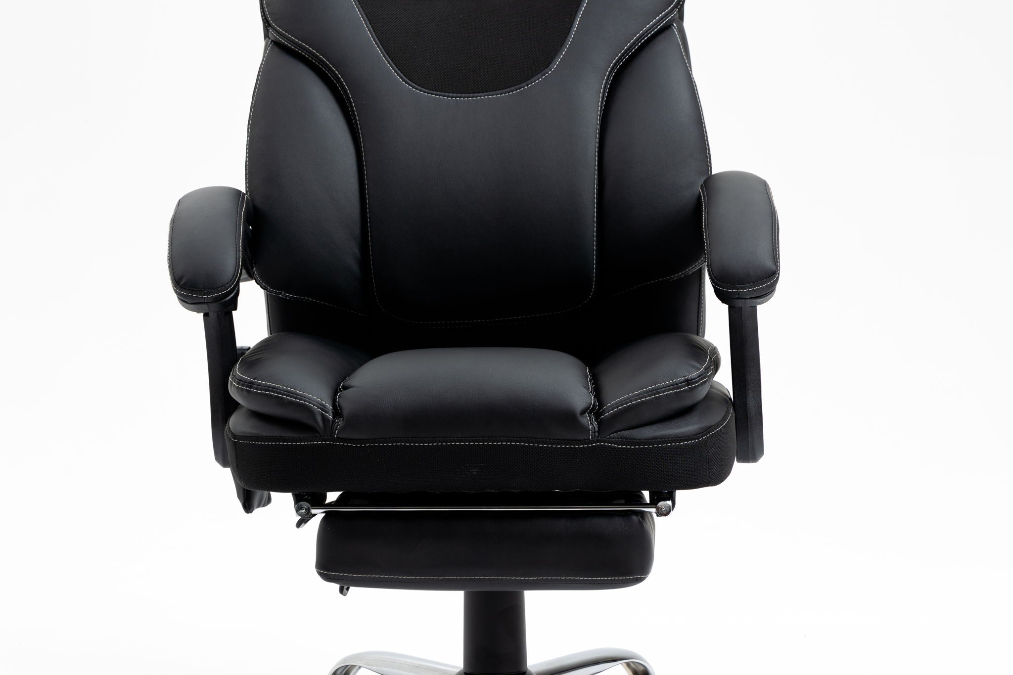Massage Reclining Office Chair With Footrest, High Back Computer Chair Home Desk Ergonomic Executive Office Chair With Armrests, Adjustable Height - Black