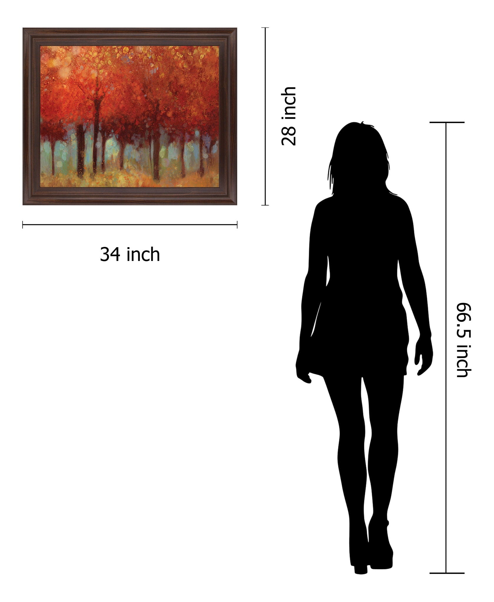 Crimson Canopy - 28" x 34" Framed Wall Art - Red