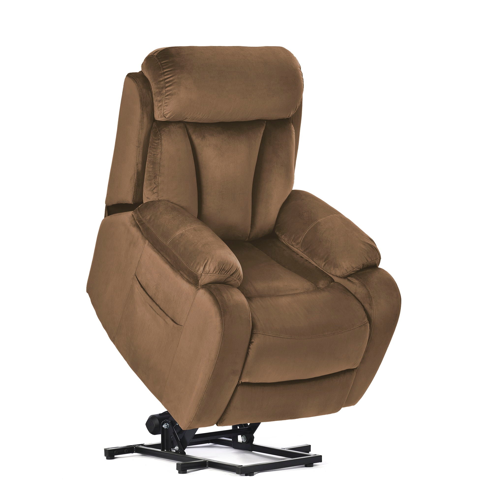 Lift Chair Recliner Power Remote Control Recliner Sofa Relax Soft Chair Anti - Skid Australia Cashmere Fabric Furniture Living Room - Brown