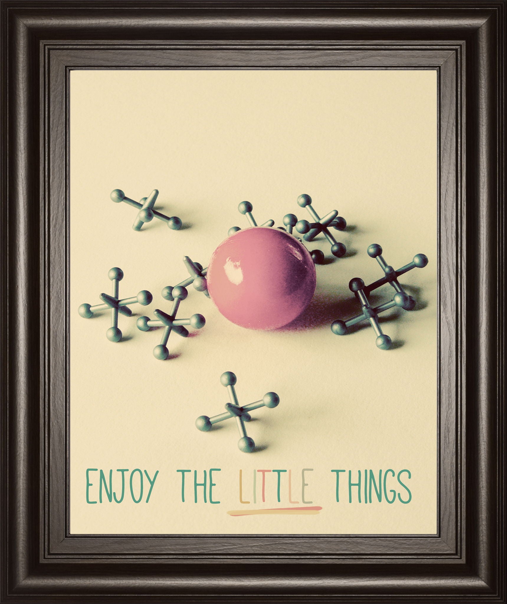 Enjoy The Little Things By Gail Peck - Framed Print Wall Art - Beige