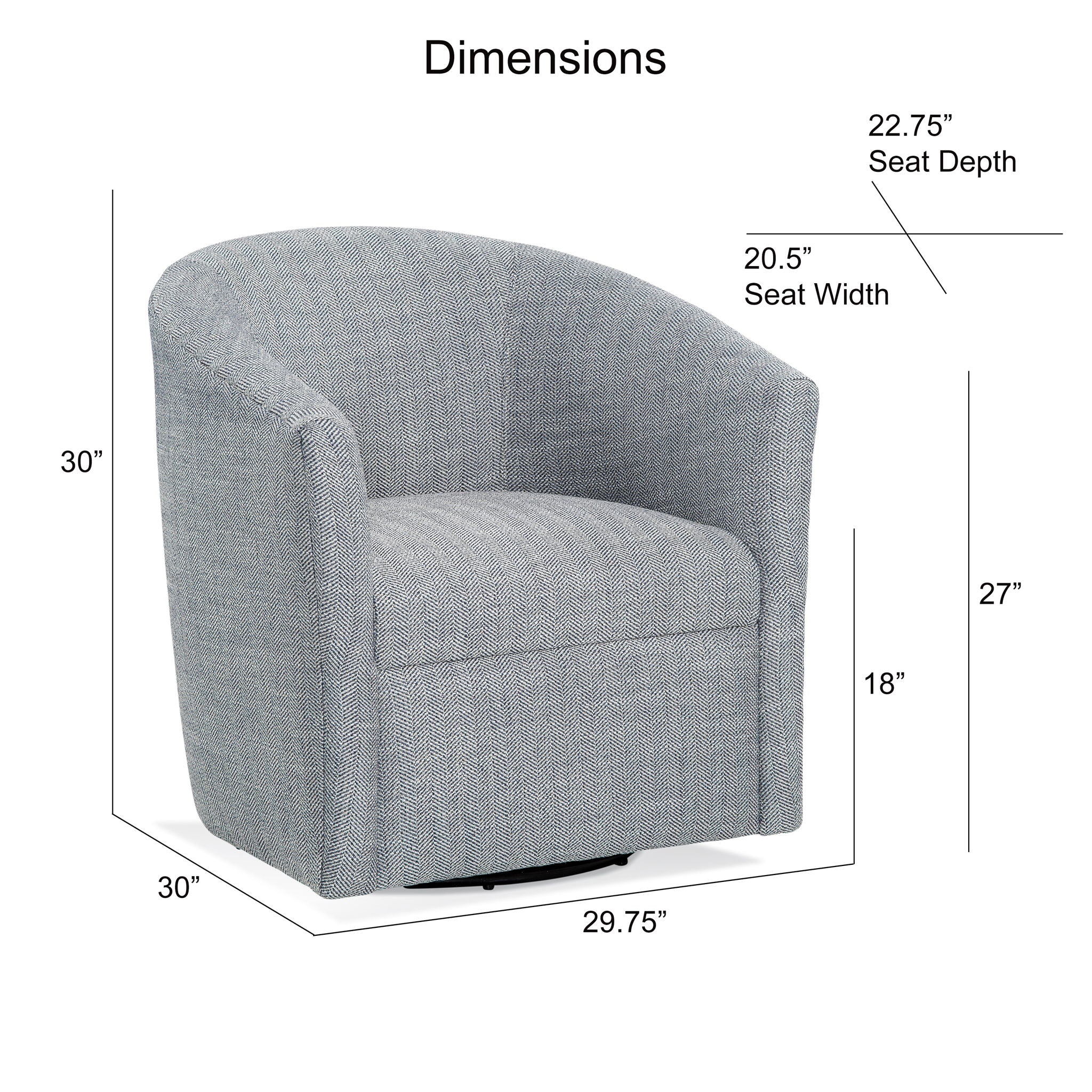 Lainey - Swivel Barrel Chair With 360 Degree Rotation
