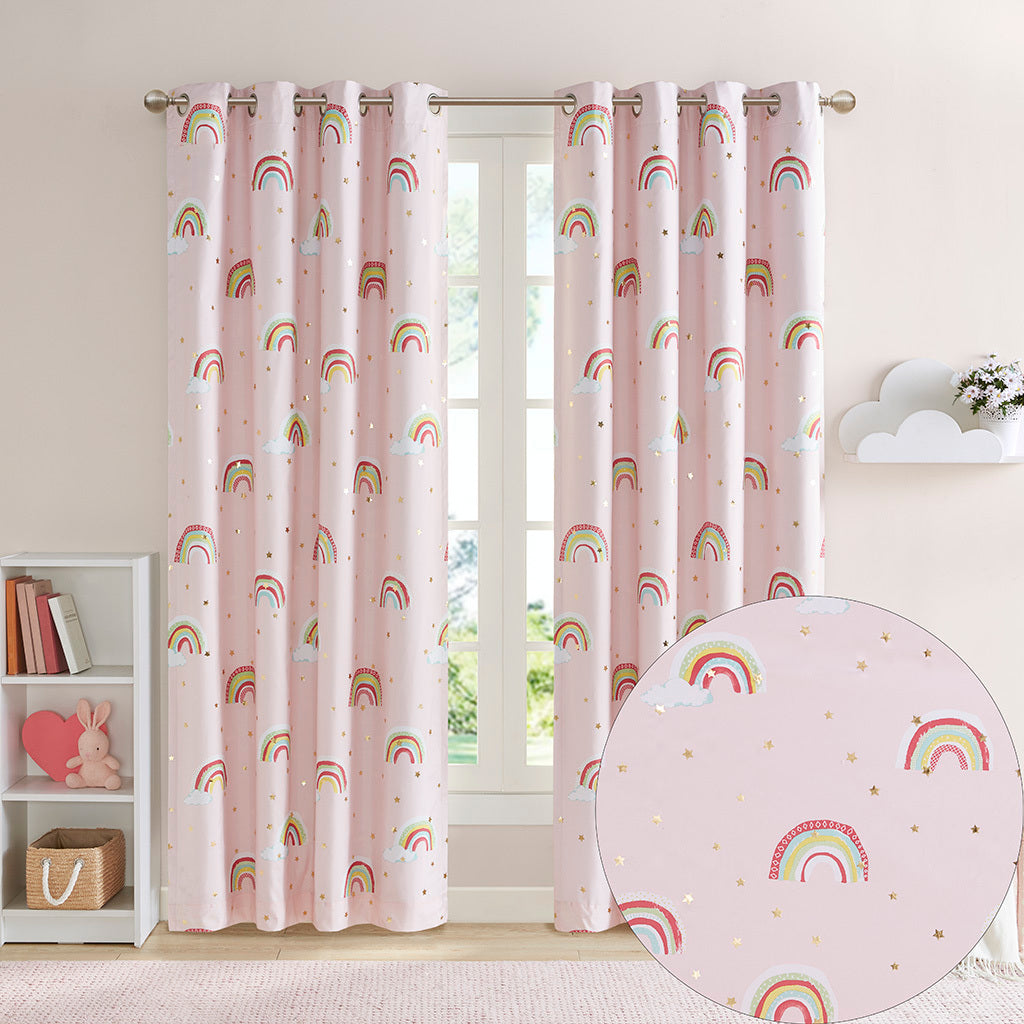 Rainbow with Metallic Printed Total Blackout Curtain Panel