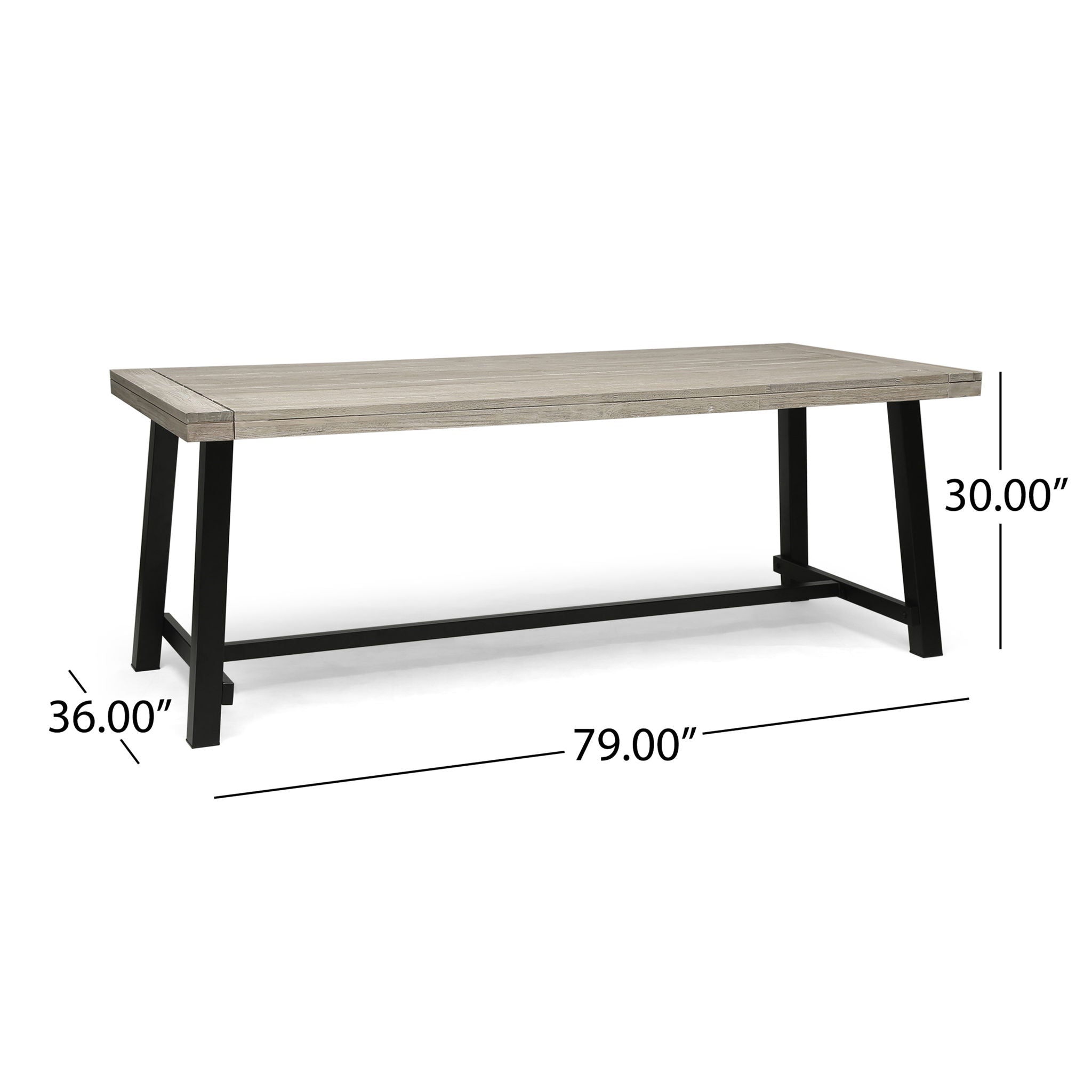 Equilibrium - Outdoor Dining Table With Wooden Frame And Slat Top