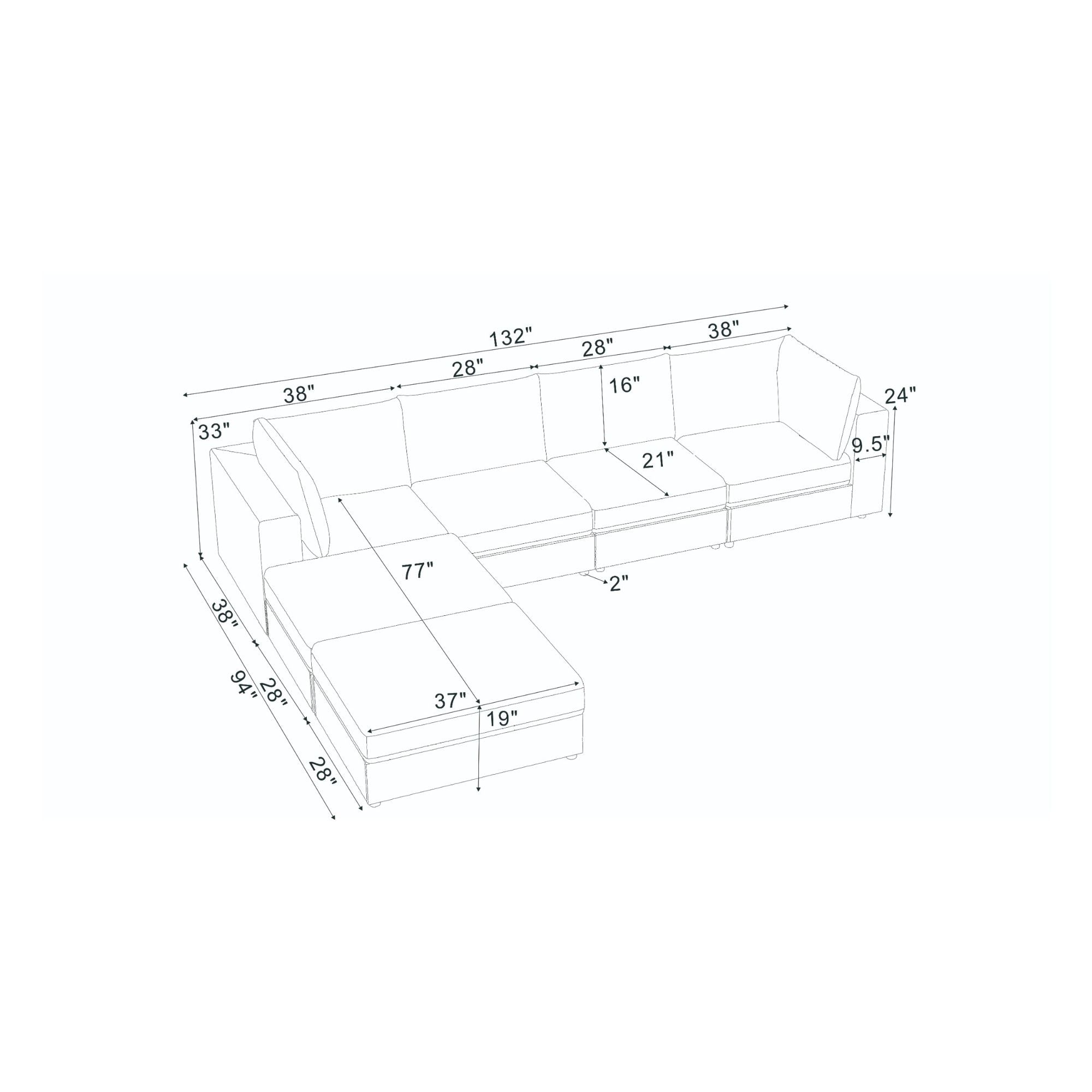 Modern Reversible Modular Sectional
