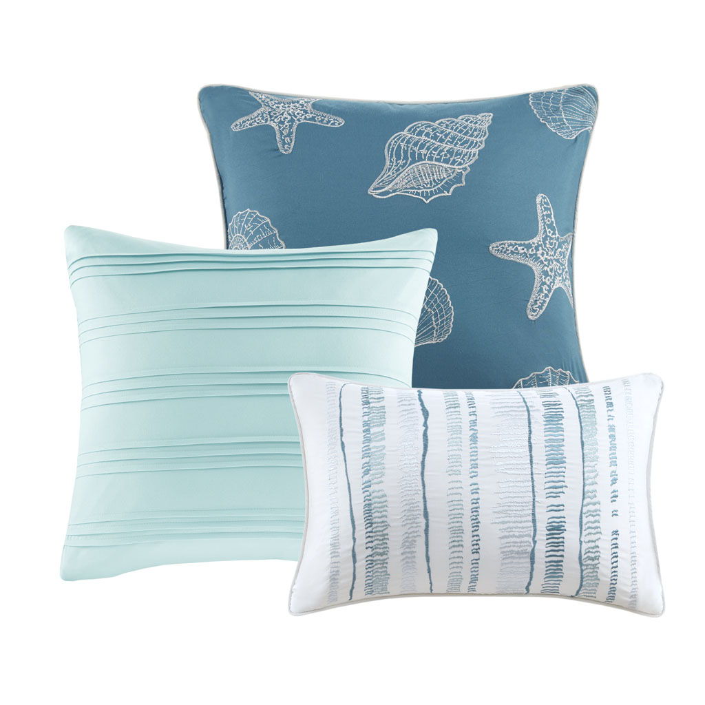 Marina - 6 Piece Quilted Coverlet Set - Aqua