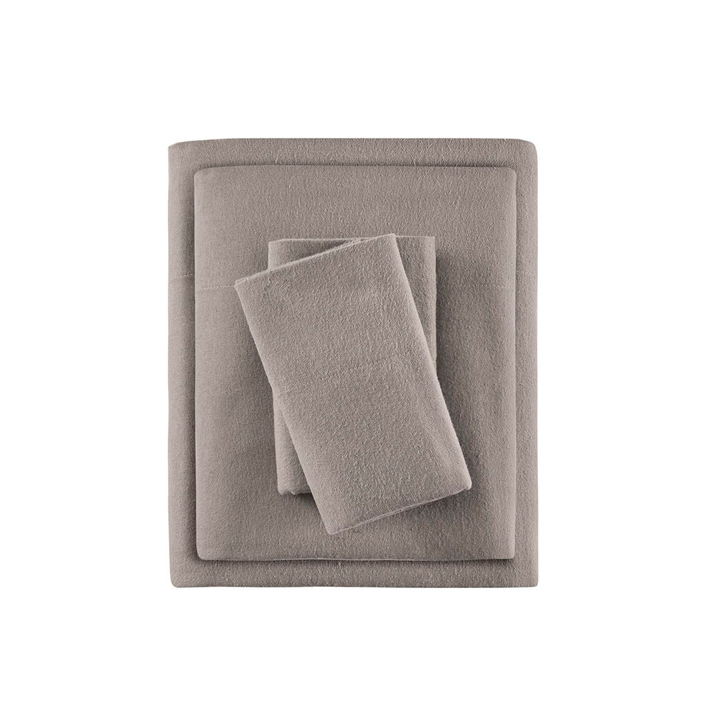 Cozy Flannel - King Sheet Set - Gray Solid