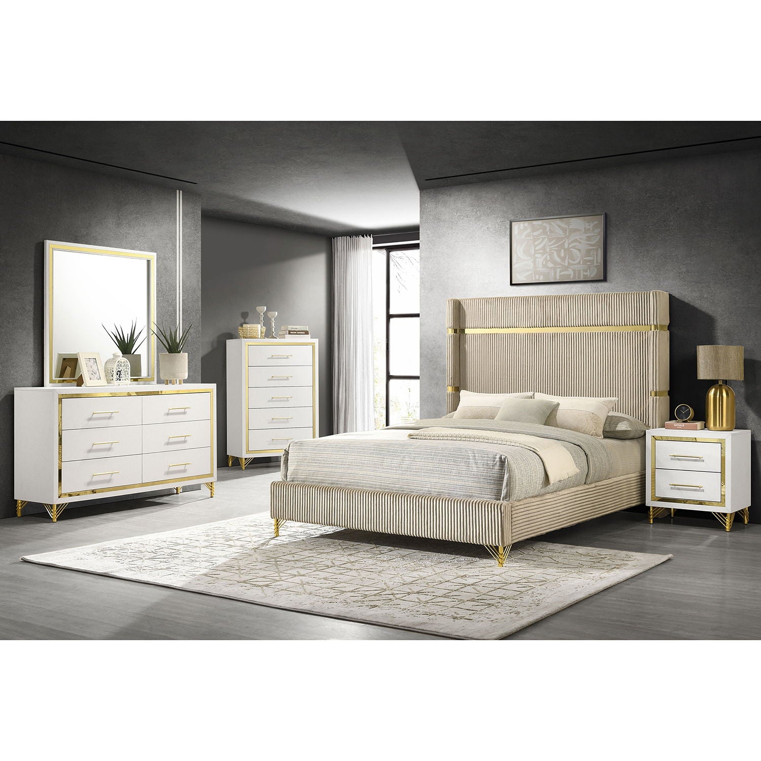 Malcolm - Bedroom Set With Wingback Design