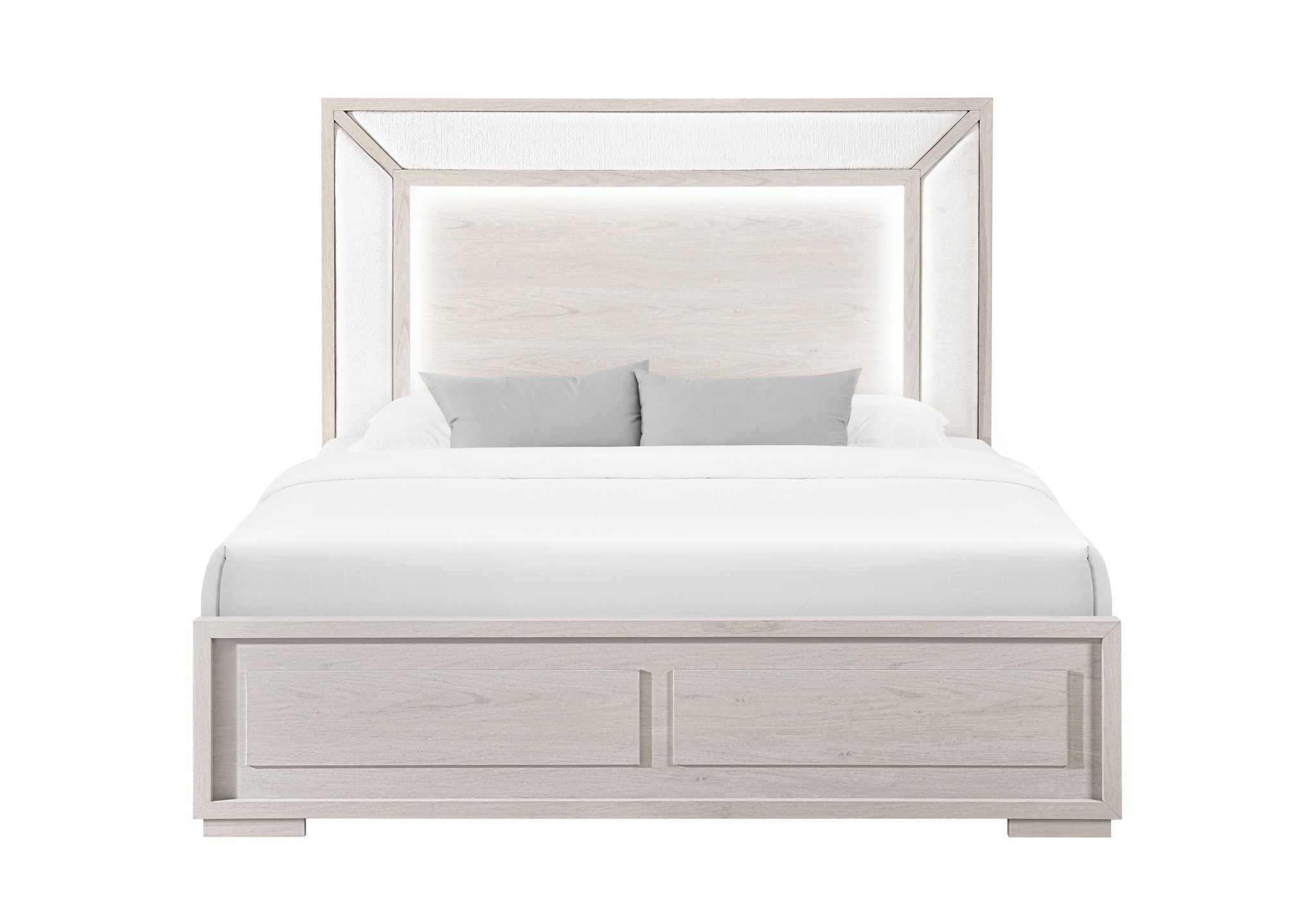 Clara - King Bed Headboard With LED - Beige