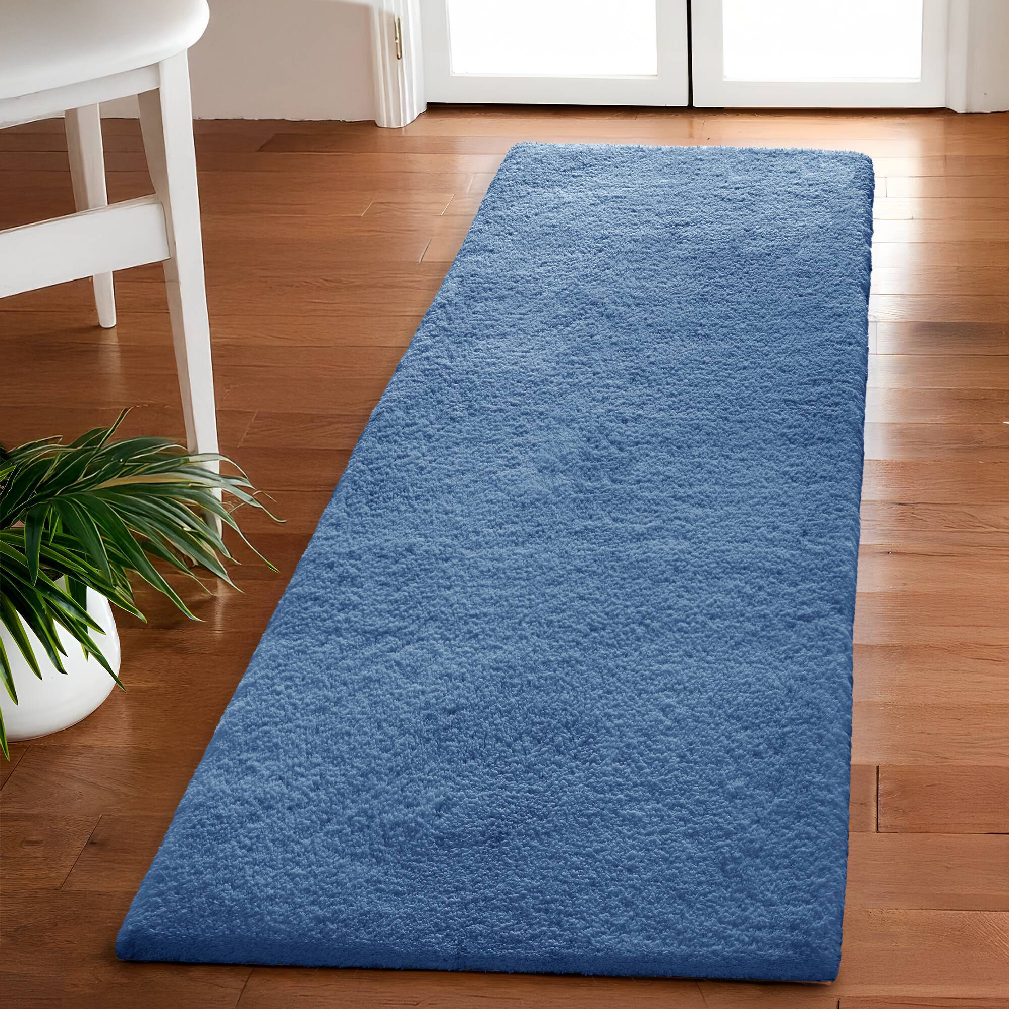 Marshmallow - 24" x 72" Bath Rug - Navy