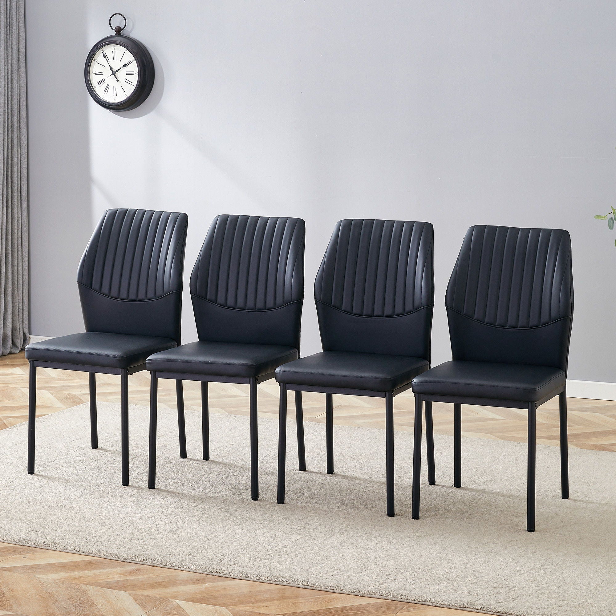 Ergonomic Simple Chair With Metal Leg