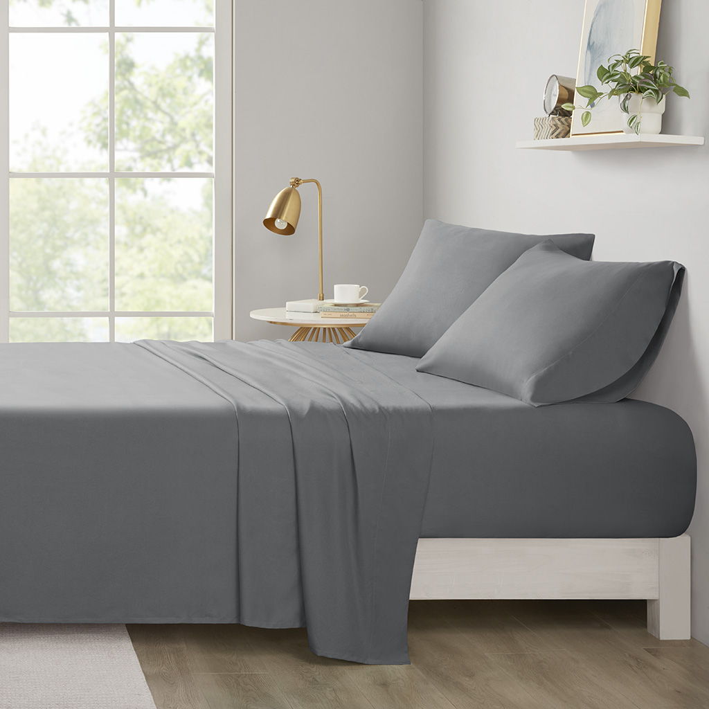 Microfiber - Queen All Season Wrinkle Free Sheet Set - Charcoal