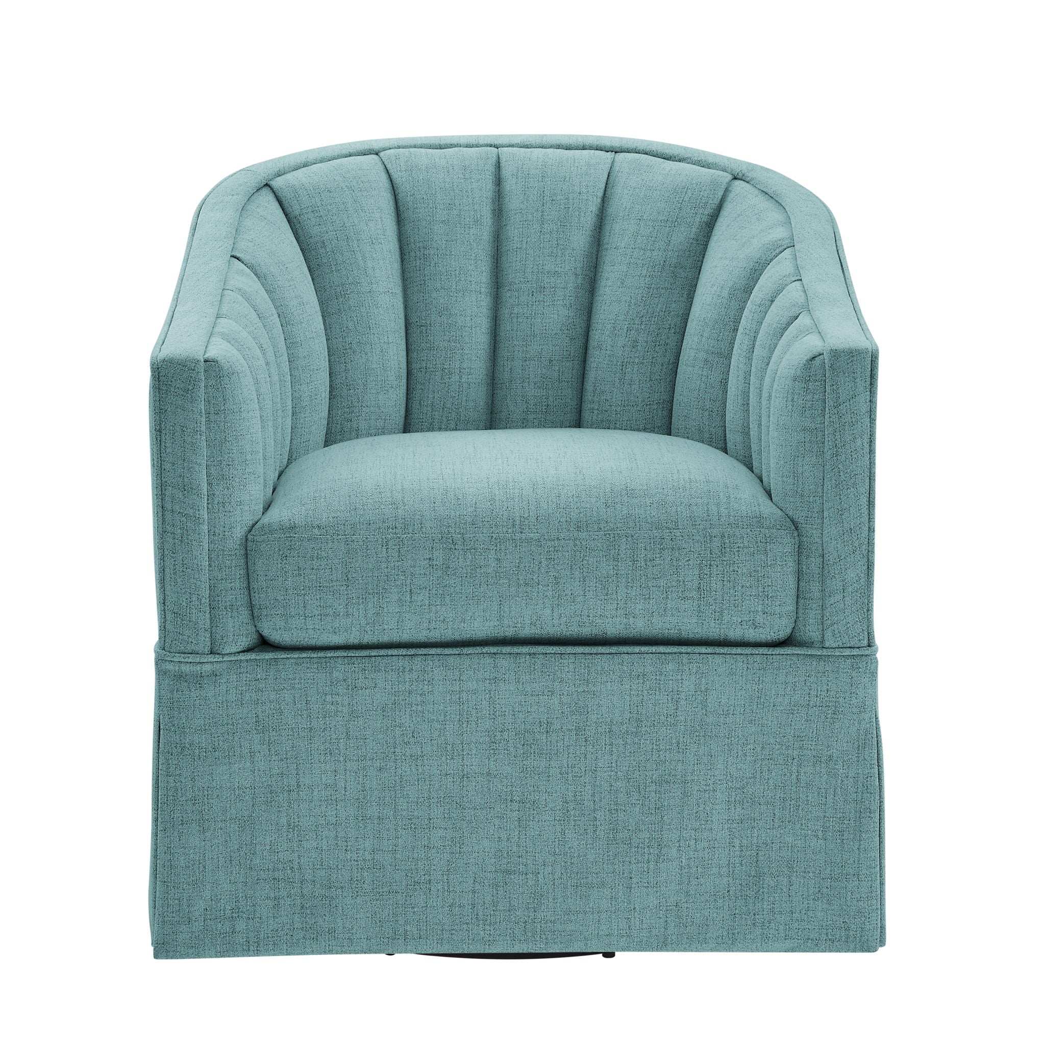 Solitude - Skirted Swivel Accent Chair With Hemp Like