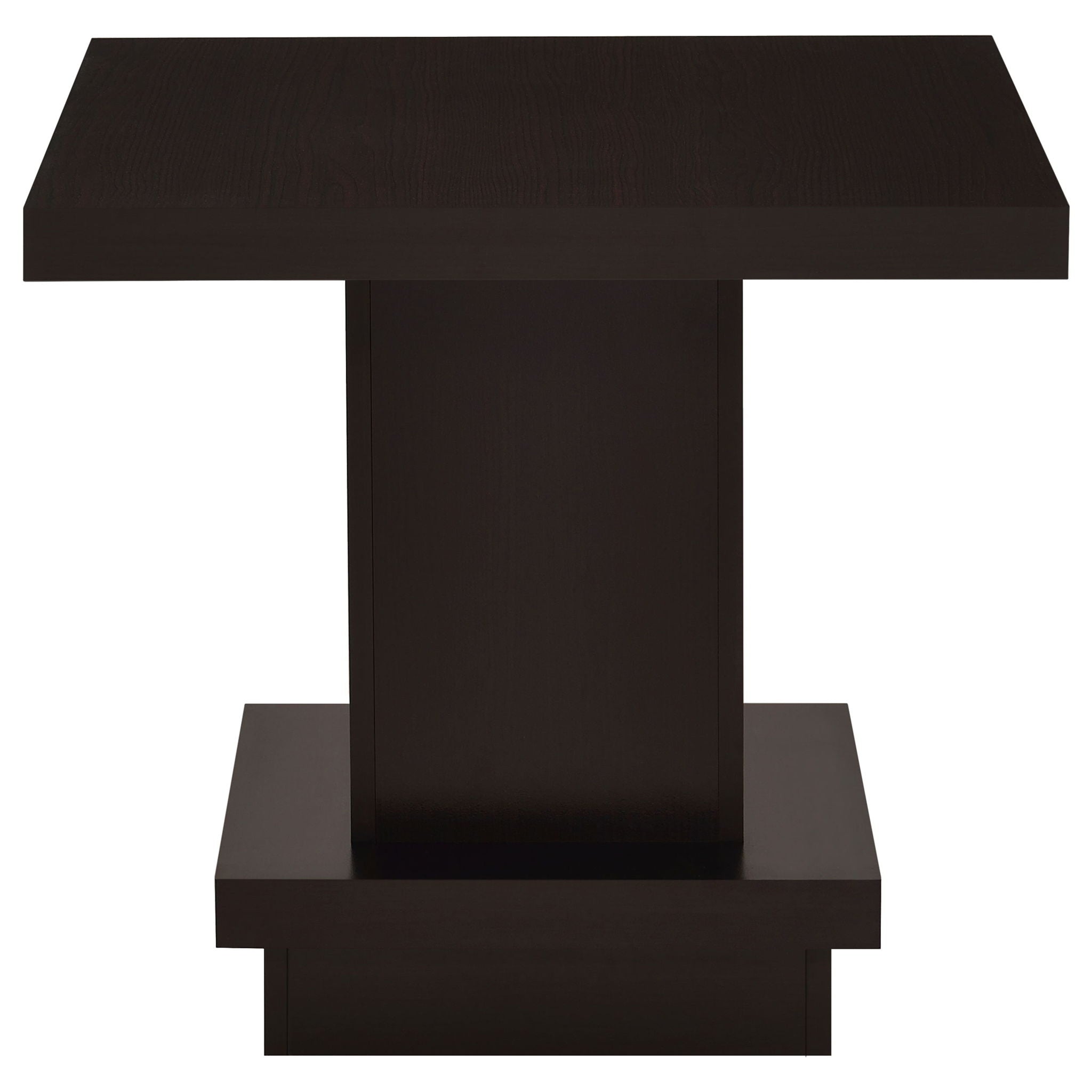 Mbala - Square Pedestal End Table - Cappuccino