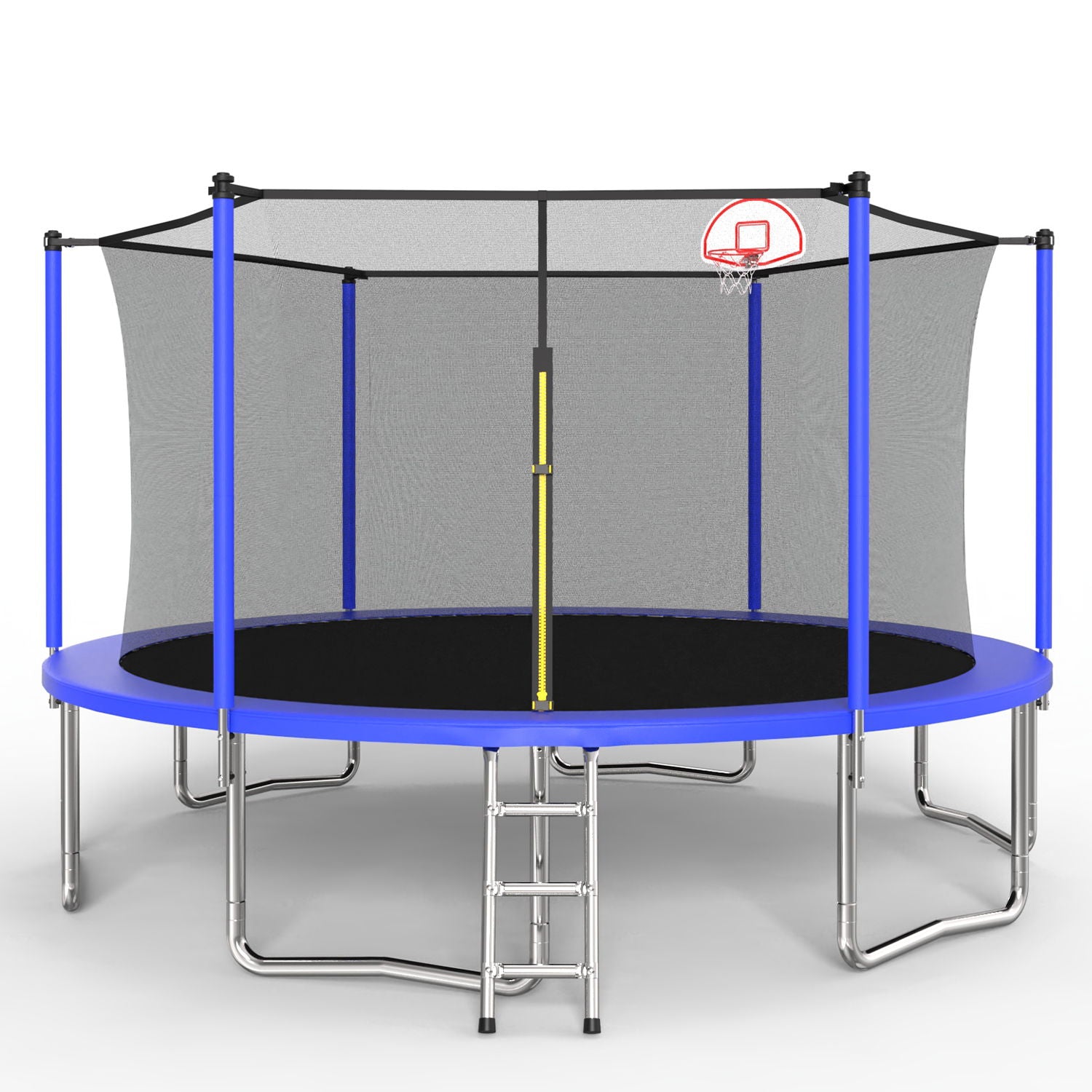 14Ft For Kids Children With Safety Enclosure Net Outdoor Backyards Large Recreational Trampoline - Blue