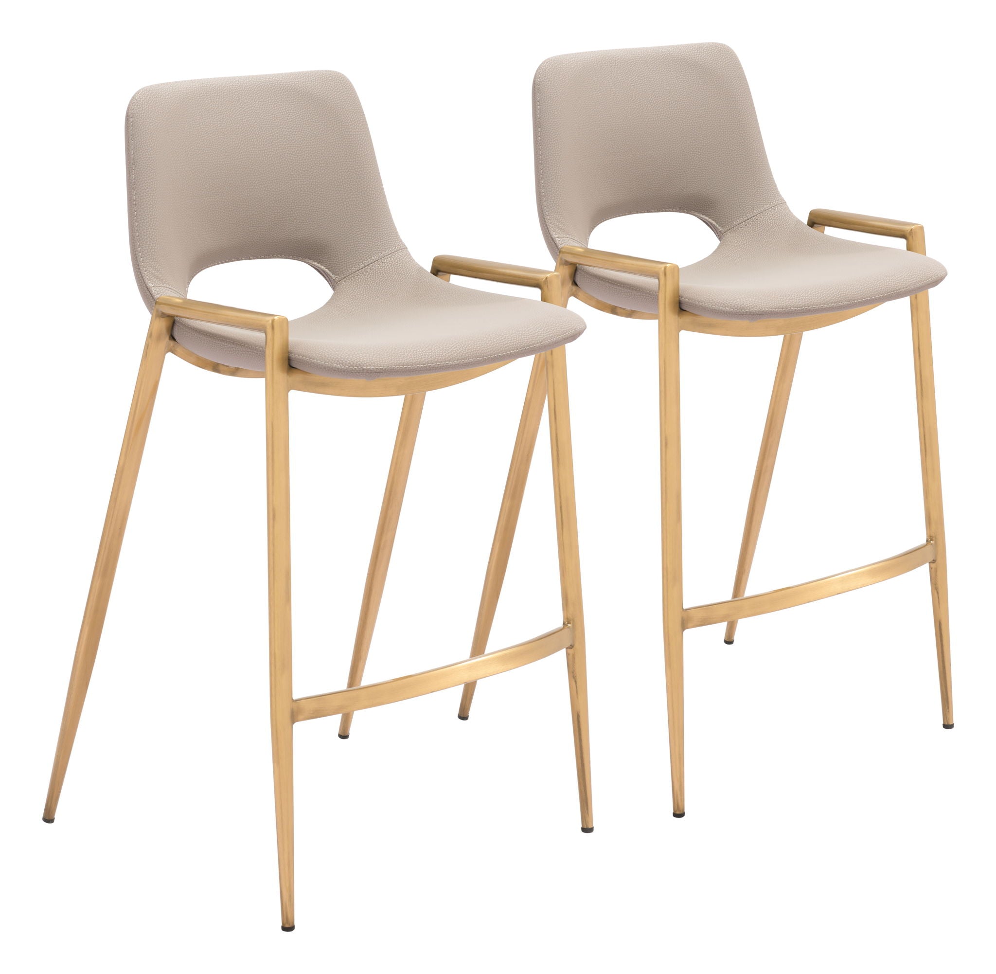 Desi - Counter Stool With Gold Legs (Set of 2)