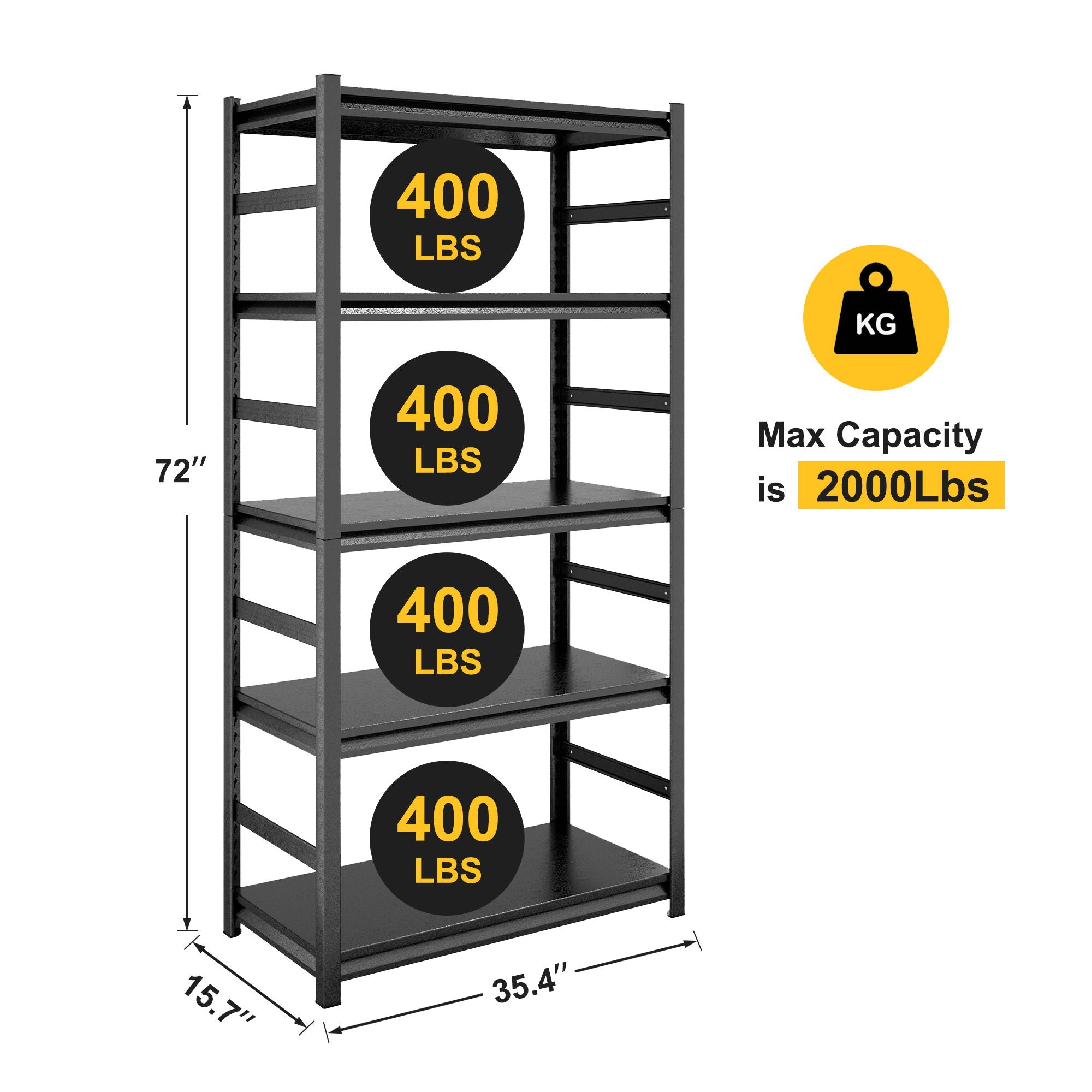 5 Tier Heavy Duty Shelving Unit Adjustable Shelving