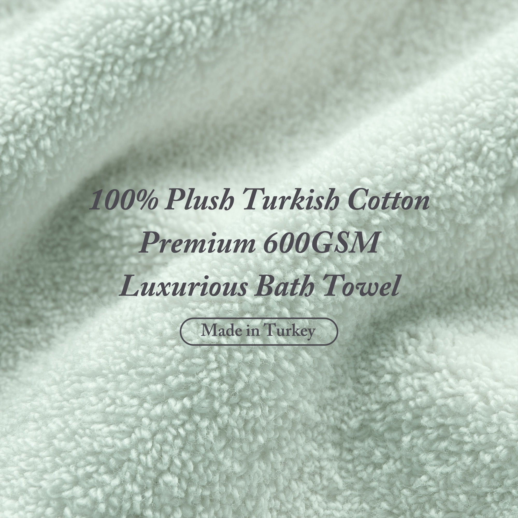 Turkish - 6 Piece Bath Towel Set - Seafoam