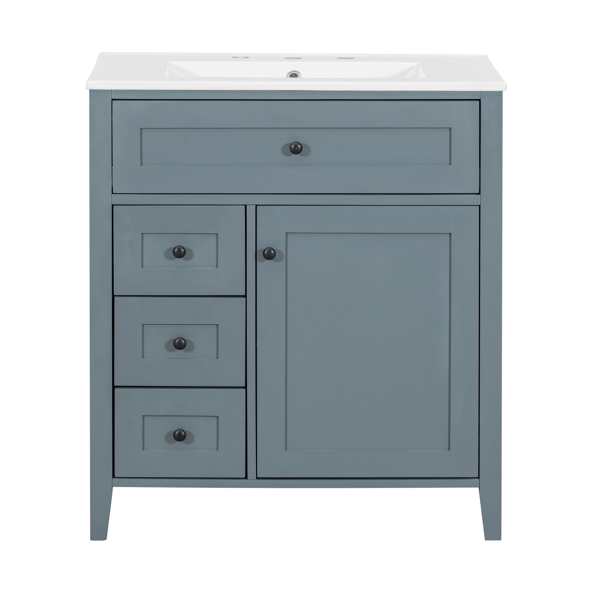 Modern Bathroom Vanity With Sink, 3 Drawers And Adjustable Shelf