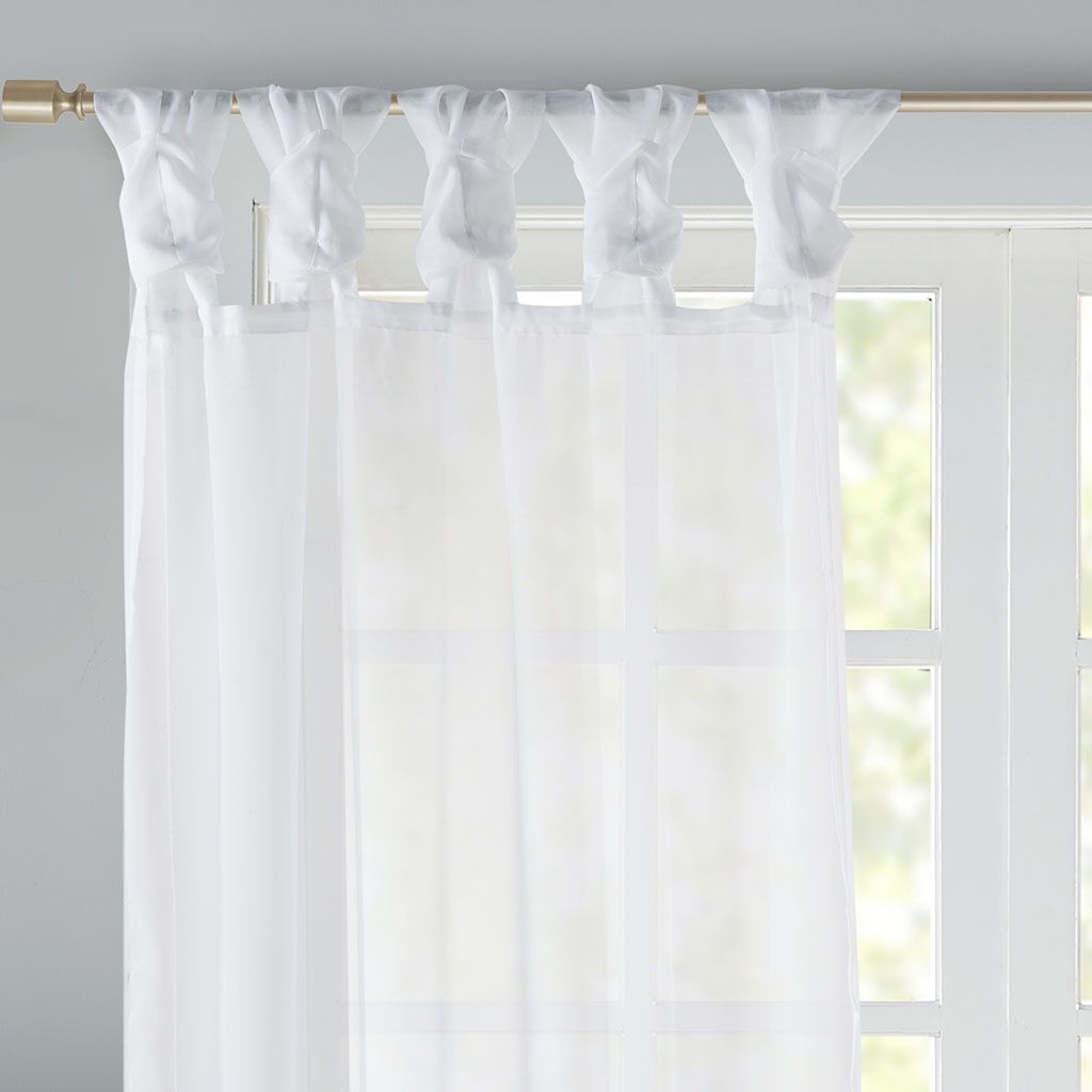 Ceres - 84" Twist Tab Voile Sheer Window Pair - White