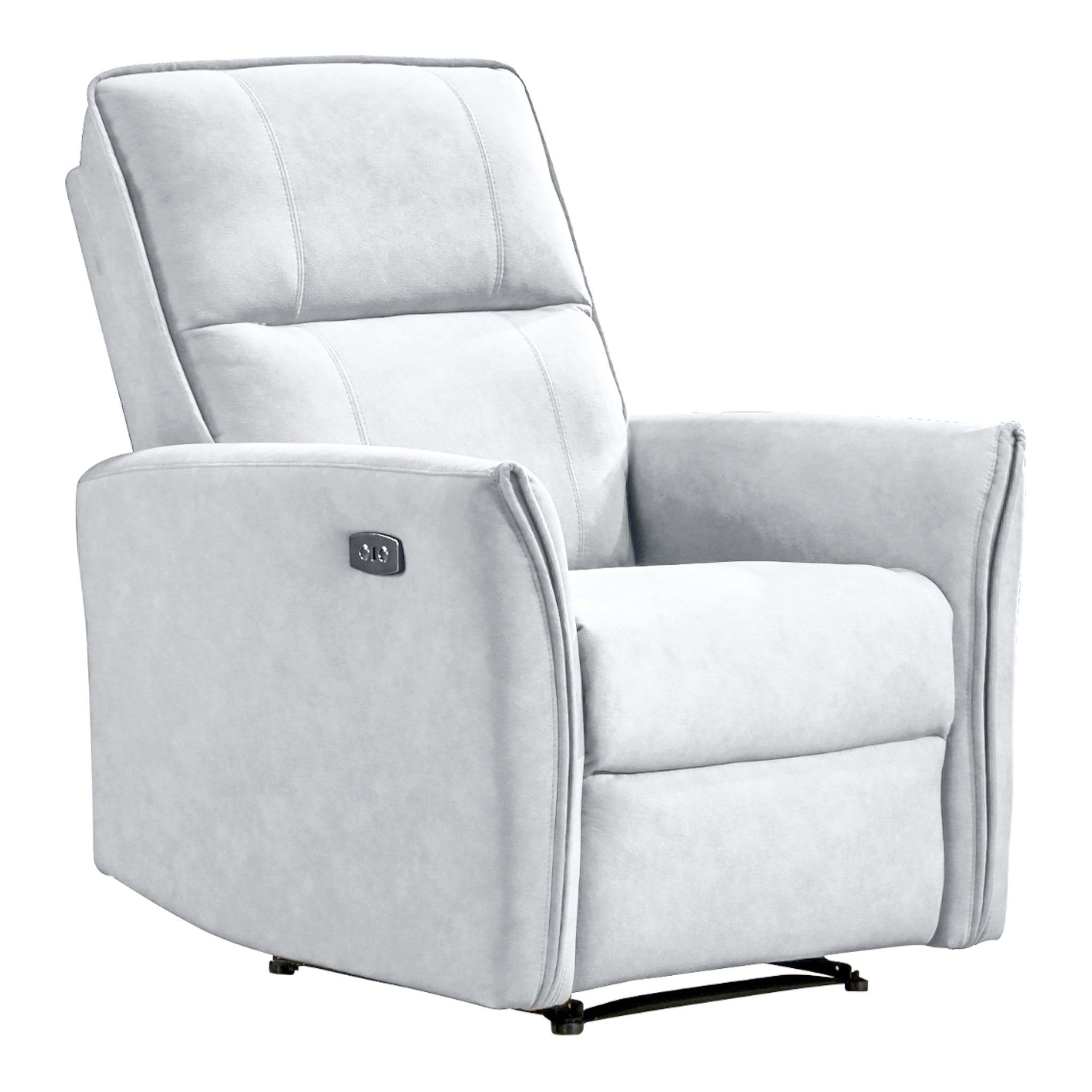 Asheville - Suede Recliner Chair - Light Gray