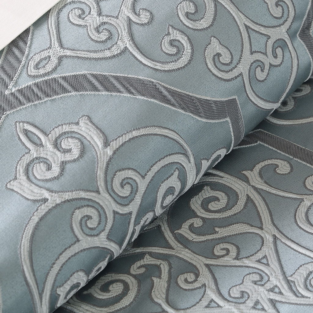 Lavine - King 12 Piece Complete Bed Set - Blue