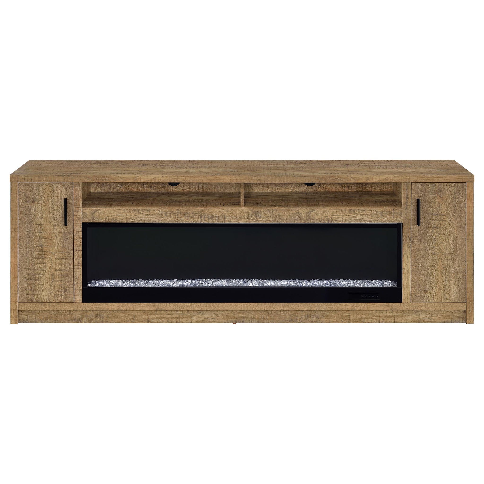 Nevada - Fireplace TV Stand With Flame Visualizer - Brown