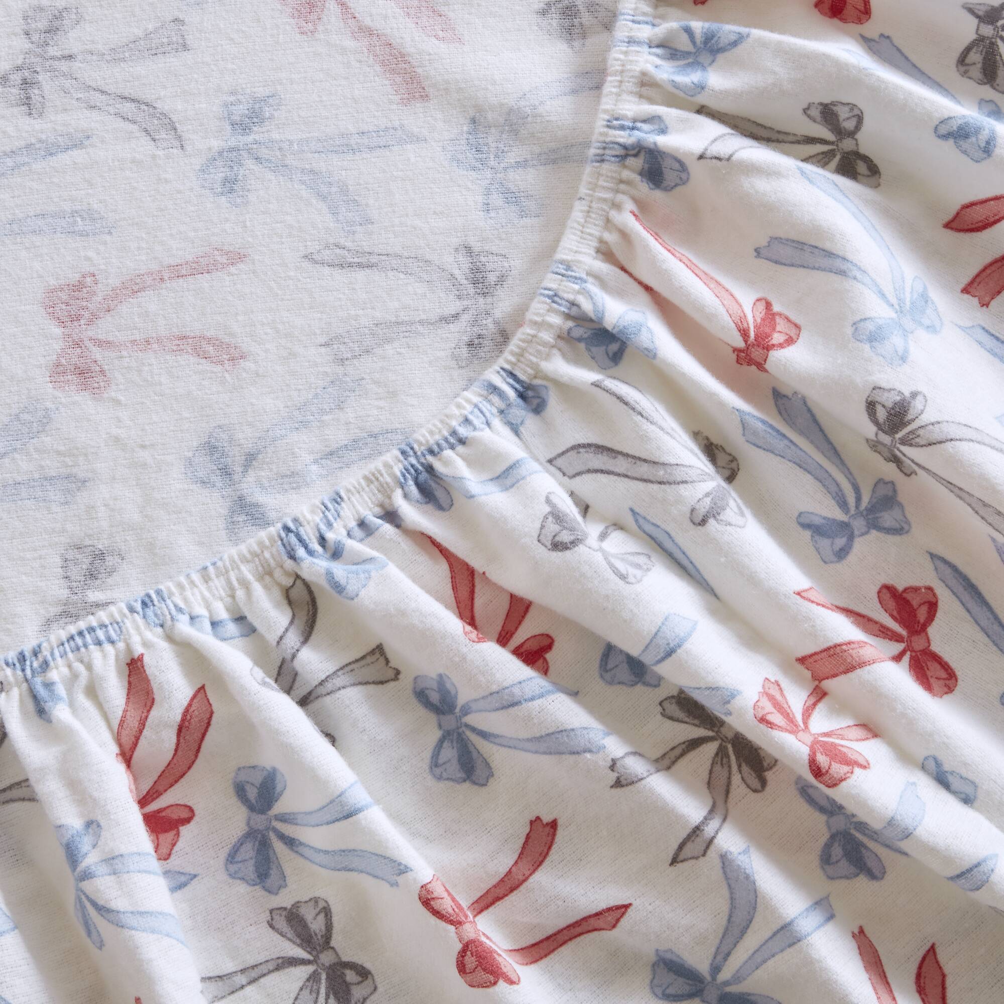 Cozy Soft - Twin Long 100% Flannel Pigment Printed Sheet Set - Happy Bows