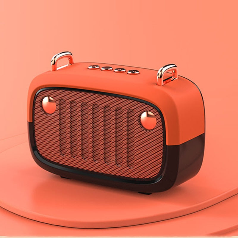 Cool Vintage Portable Bluetooth V5.0 Speaker Long Worktime Outdoor Loudspeaker Support TF Card/U Disk/FM Wireless Subwoofer