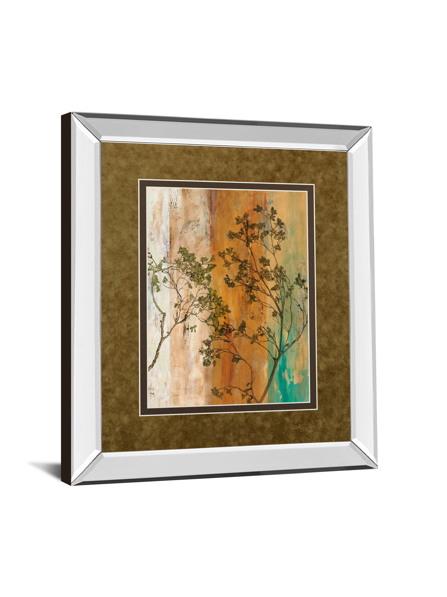 Spring Branch Il By Norm Olson - Mirror Framed Print Wall Art - Light Brown