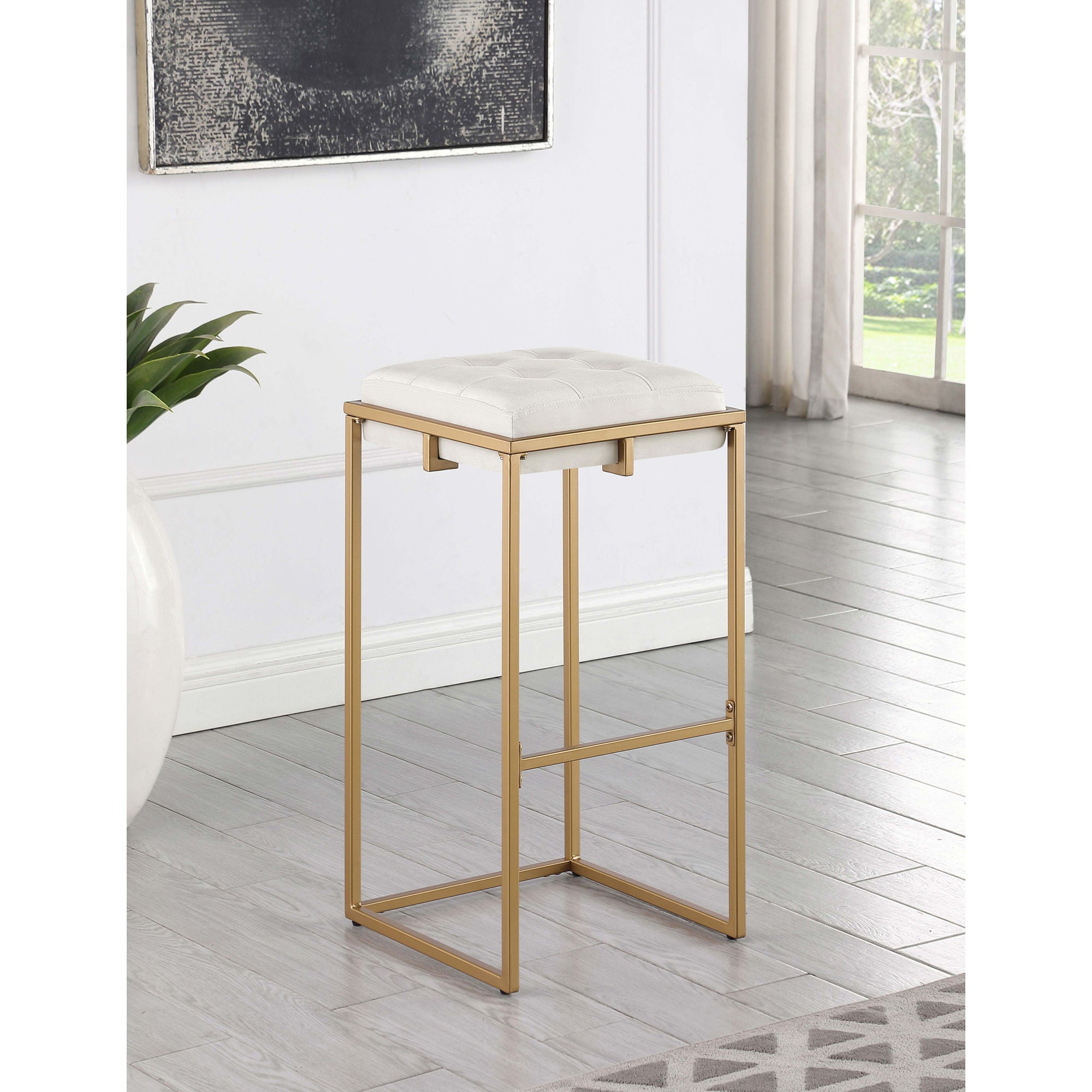 Soccoro - Square Tufted Cushion Stools (Set of 2) - Beige