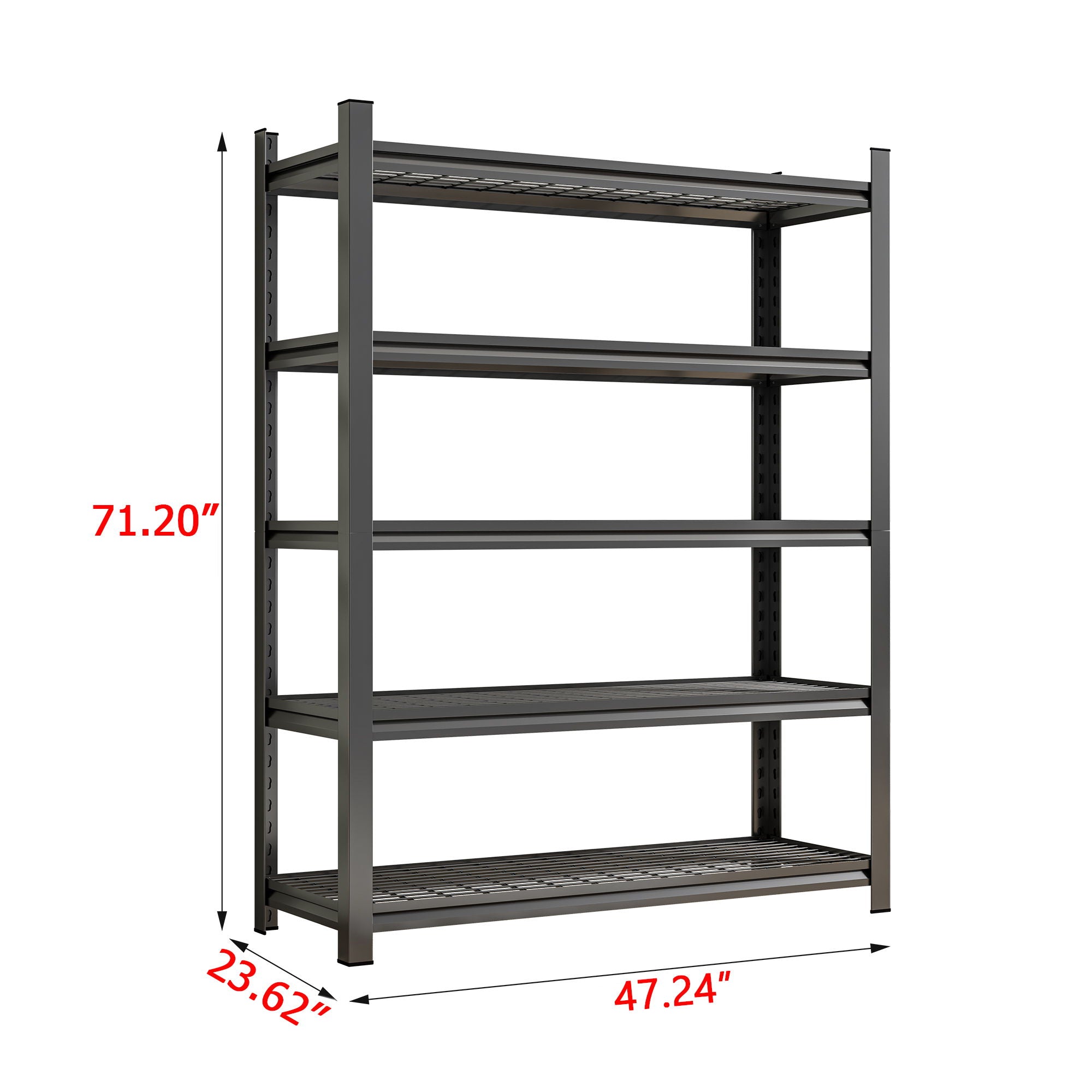 Garage 5 Story Shelf, Capable Of Accommodating 2500 Lbs, Adjustable Shelf - Black