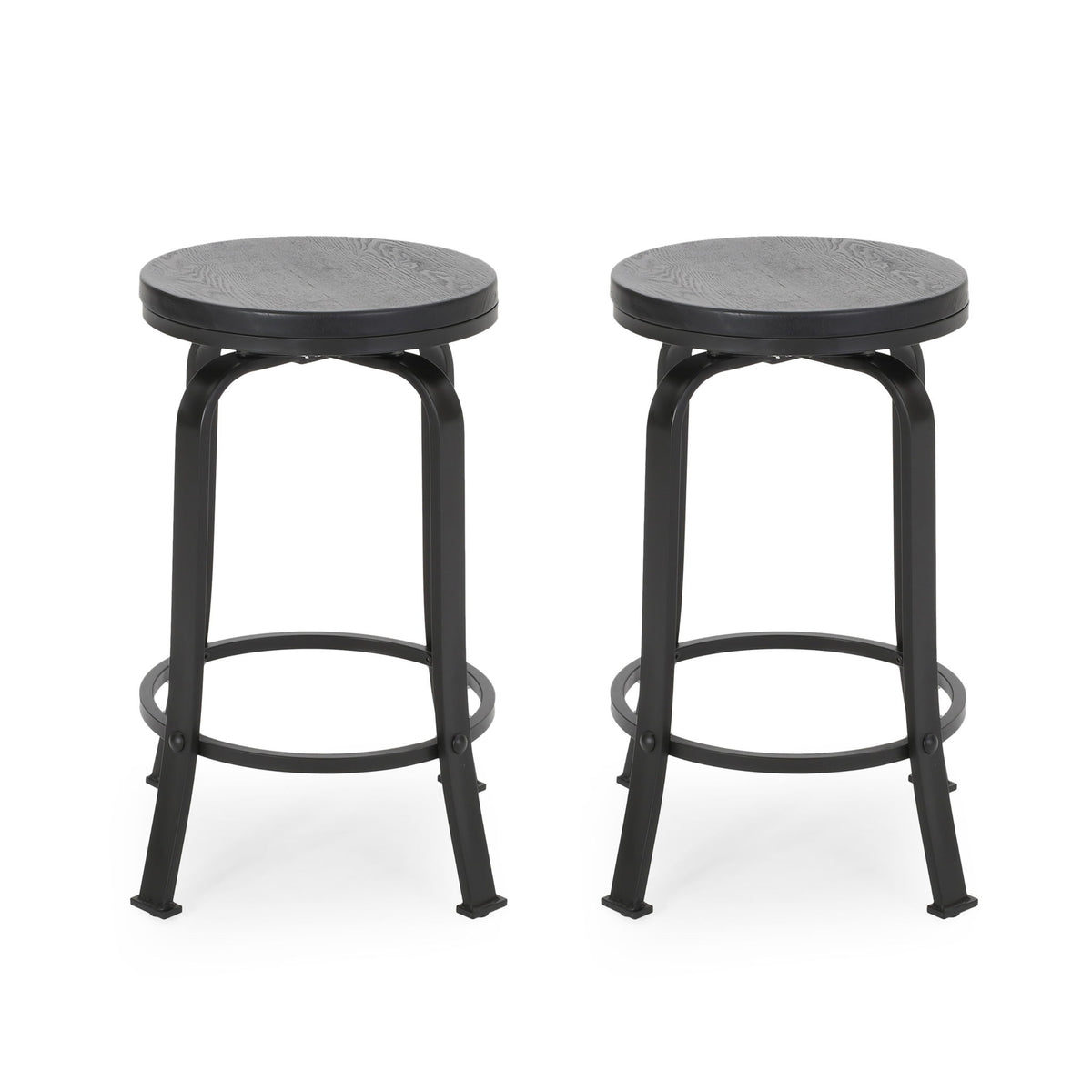 Modern Industrial Counter Stool Set With Swivel Function