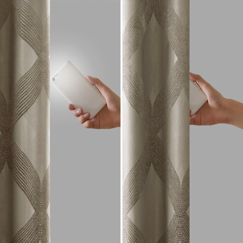 Ogee Knitted Jacquard Total Blackout Curtain Panel