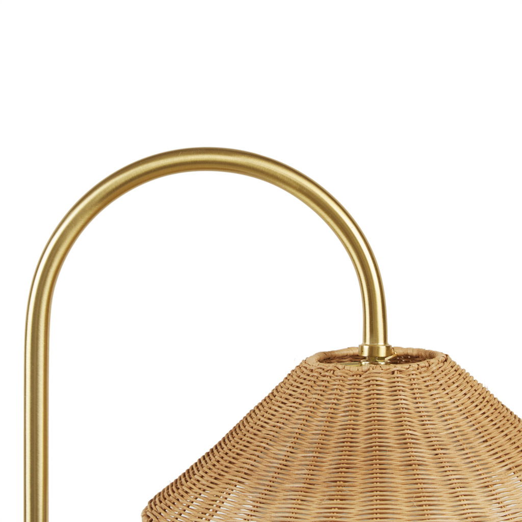 Laguna - Weave Shade Floor Lamp - Gold / Natural