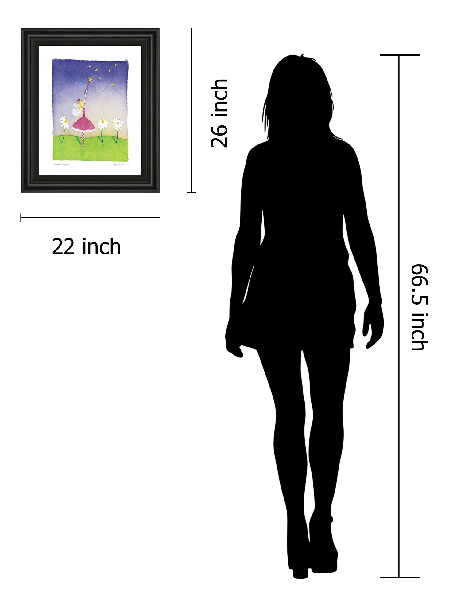 Felicity Wishes I By Emma Thomson - Framed Print Wall Art - Blue