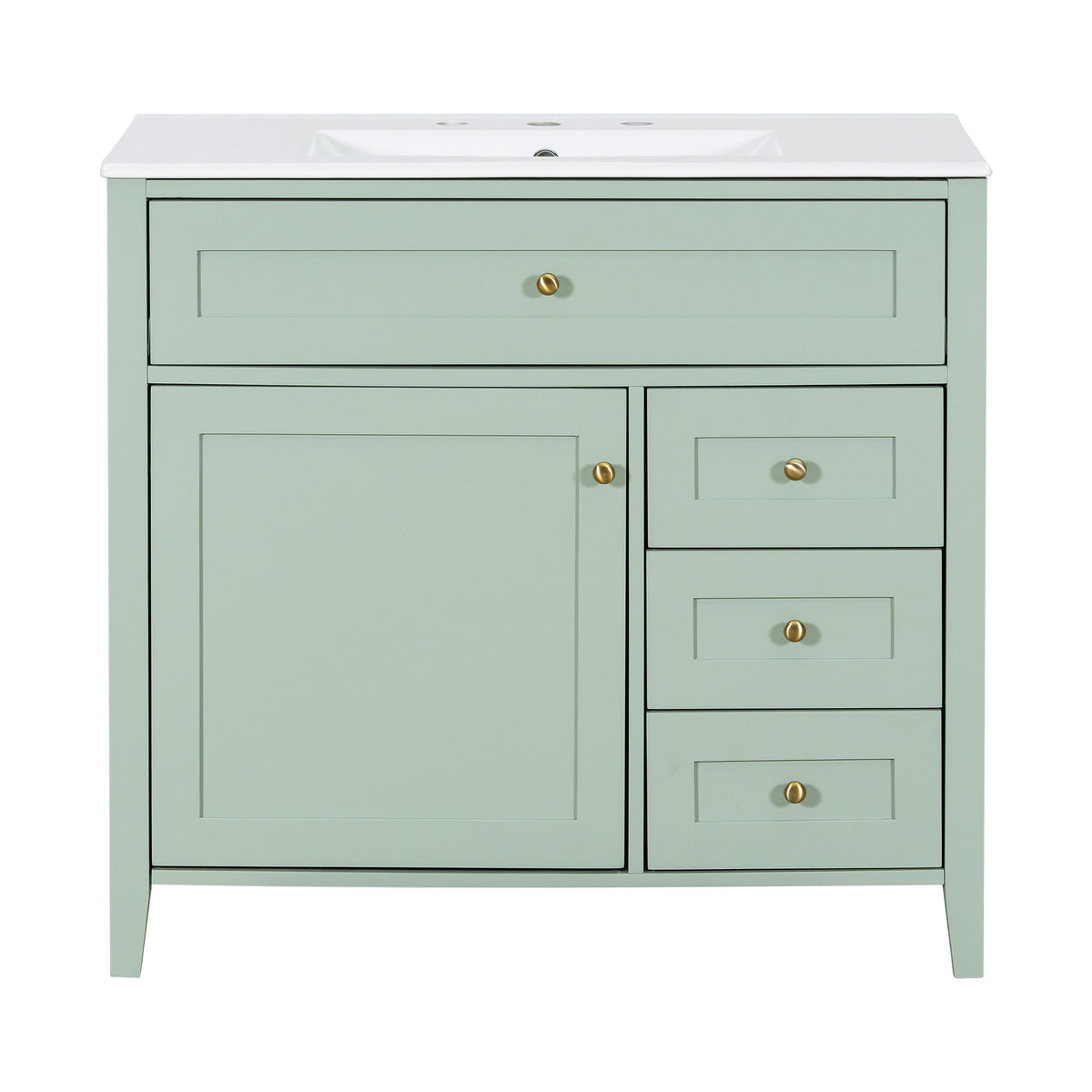 Bathroom Vanity With Sink, Cabinet With 3 Drawers And Adjustable Shelf