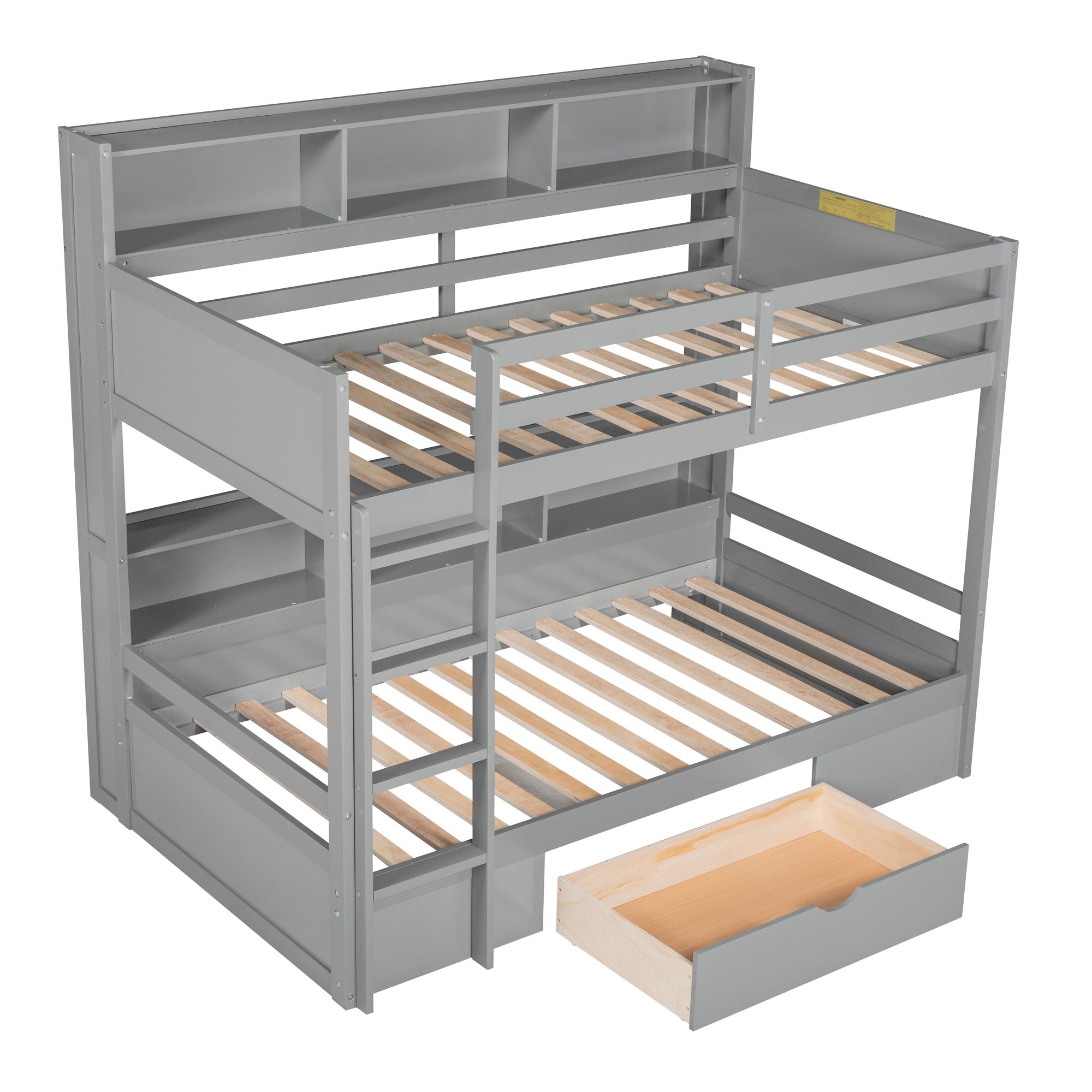 Carolee - Twin Size Bunk Bed With Built-In Shelves