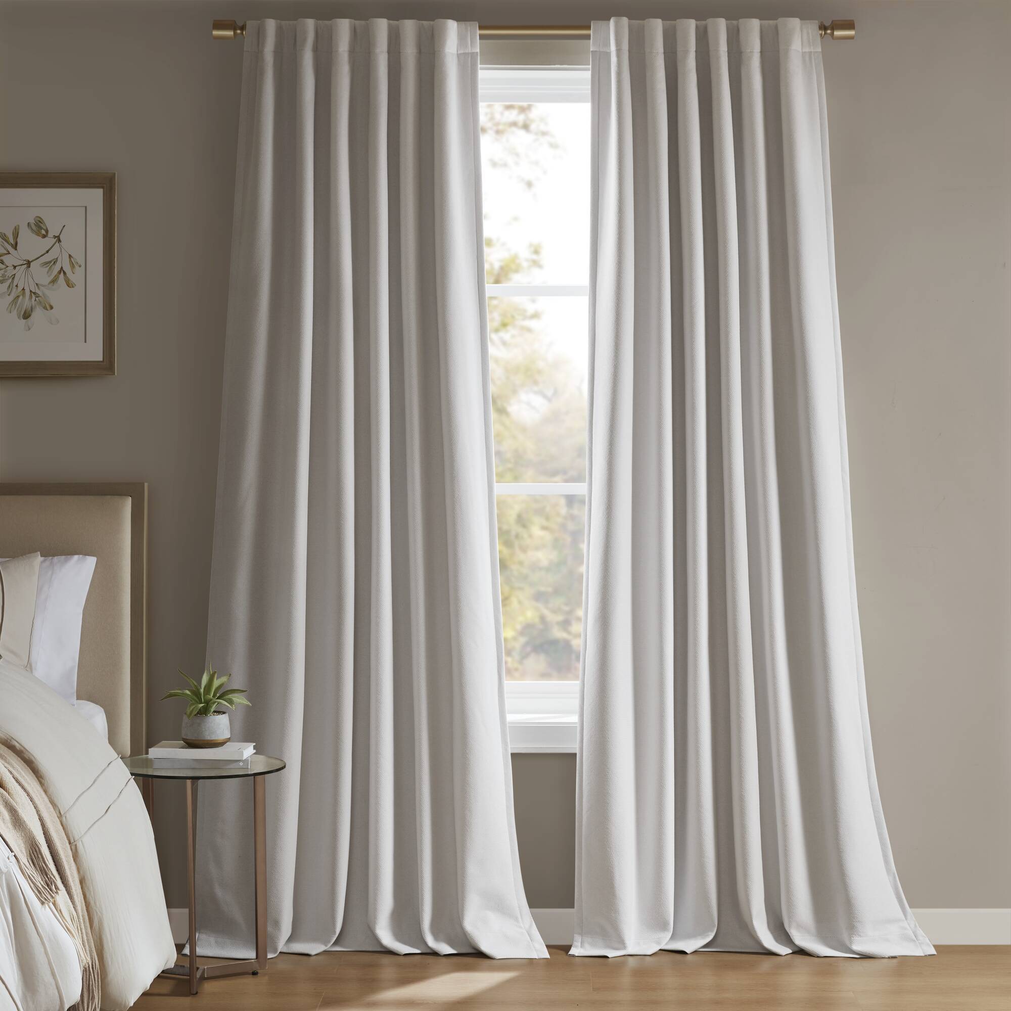 Karien - 2 Piece 52x108" Sound Blocking/Total Blackout Curtain Panel Pair - White