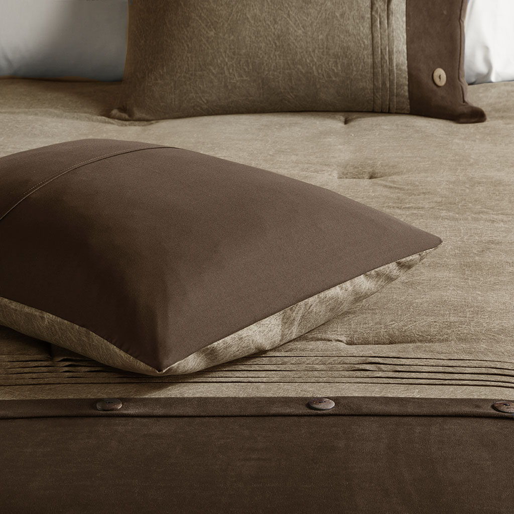 Boone - King 7 Piece Comforter Set - Brown