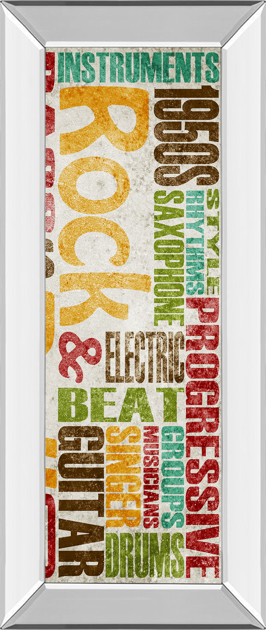 Rock & Roll By Sd Graphics Studio - Framed Print Wall Art - Green