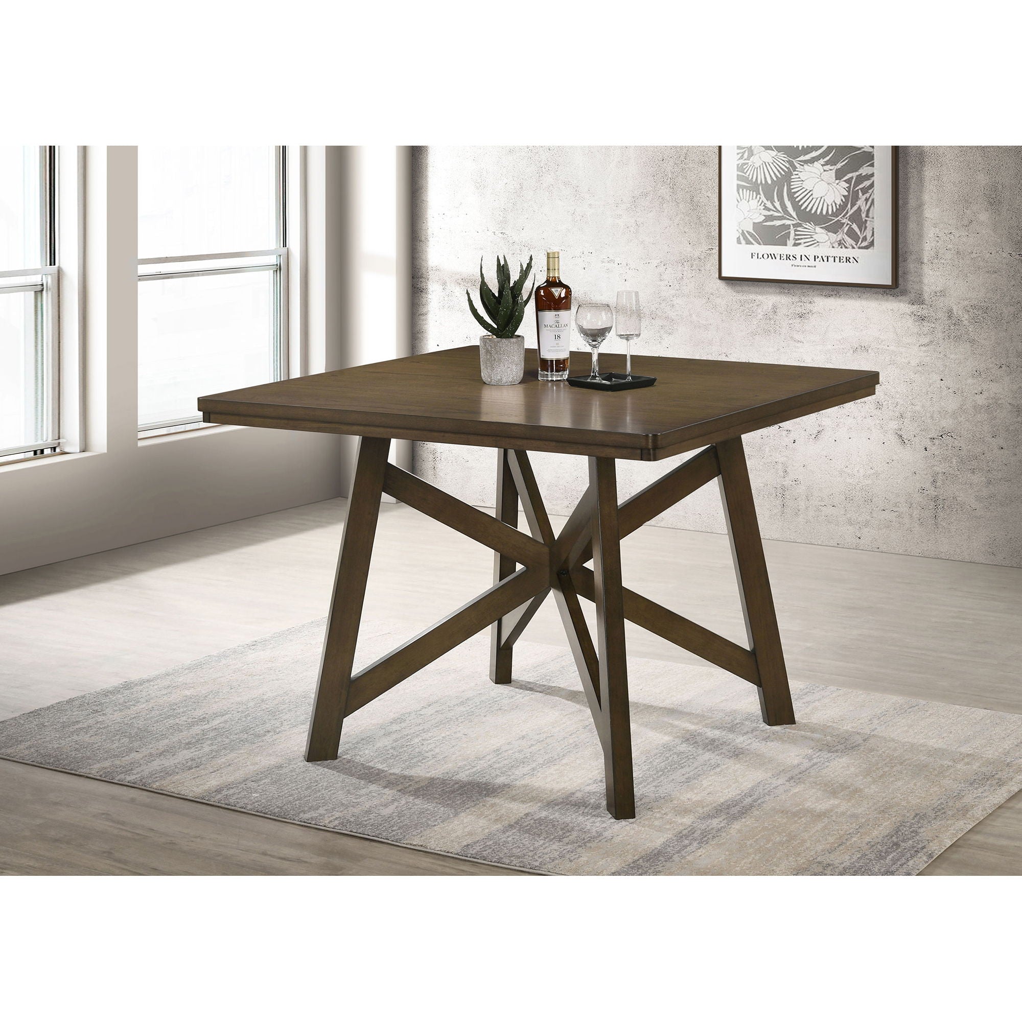 Maxine - Square Counter Height Dining Table - Brown