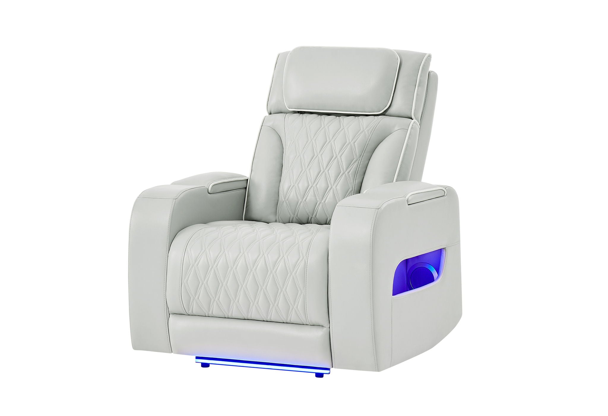 U8611 - Power Recliner With Power Headrest And LED - Silver