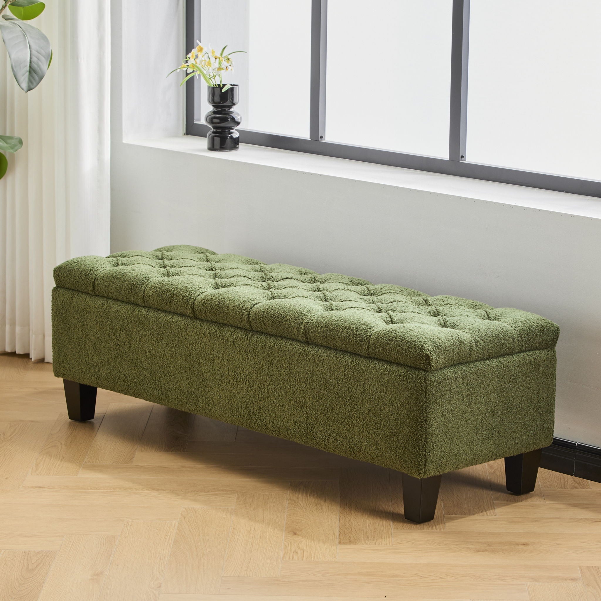 Ottoman Bench & Storage - Green