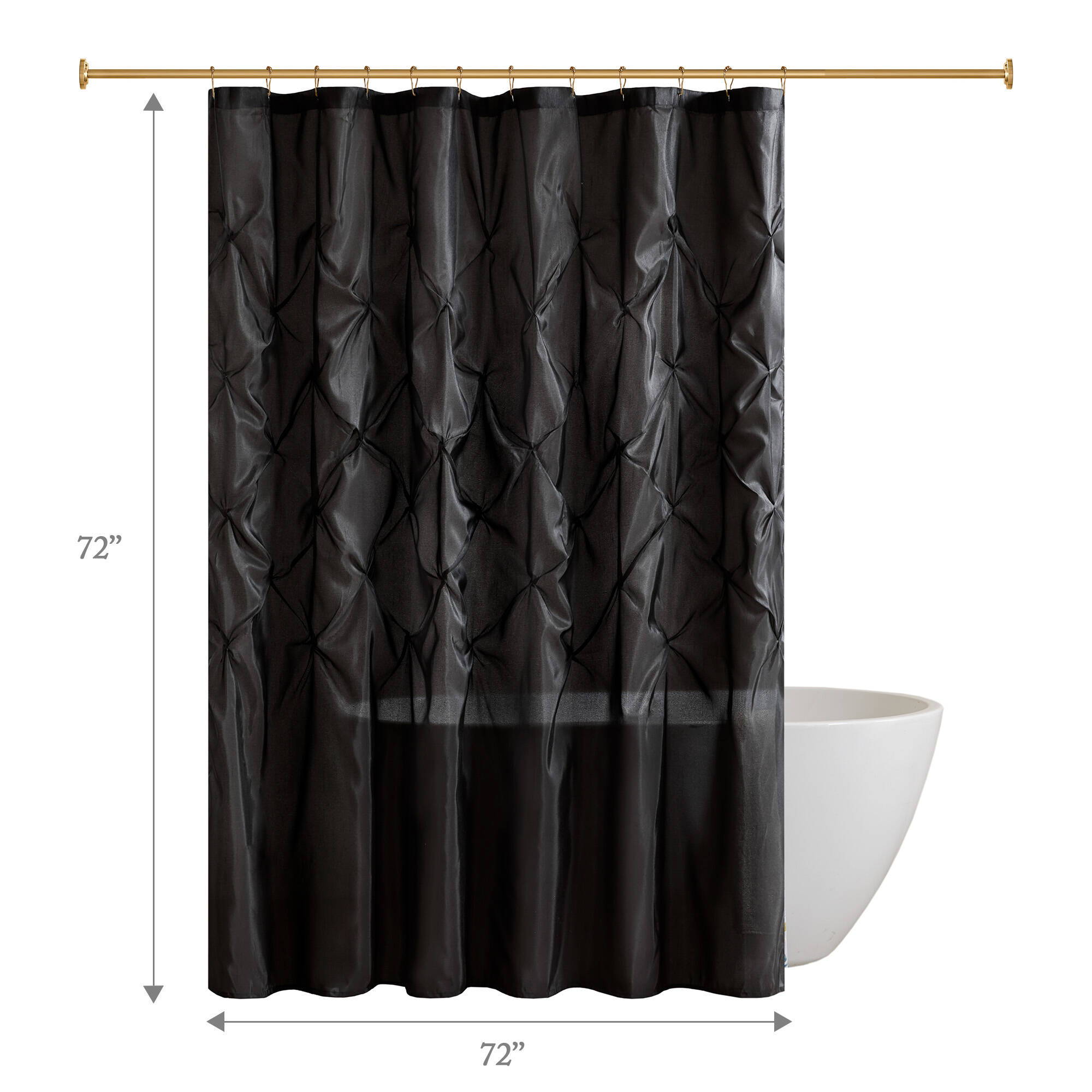 Laurel - Tufted Semi-Sheer Shower Curtain - Black
