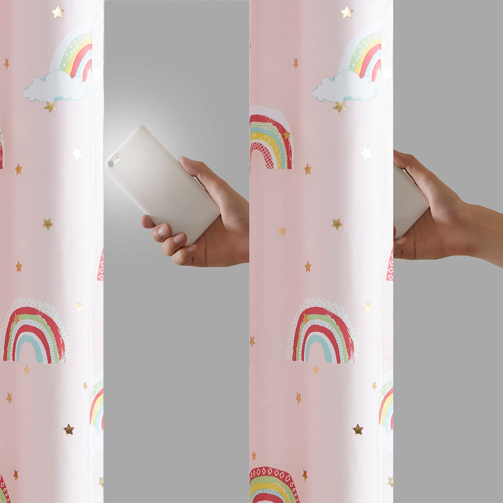 Rainbow with Metallic Printed Total Blackout Curtain Panel