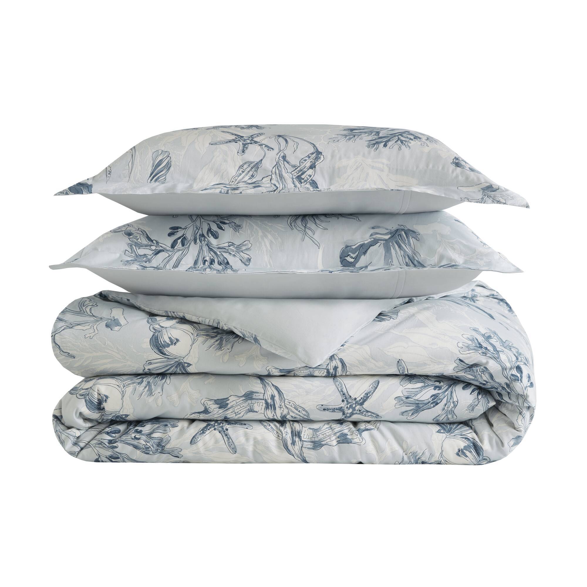 Fashion - Full/Queen 100% Sateen Duvet Cover Set - Navy/Blue